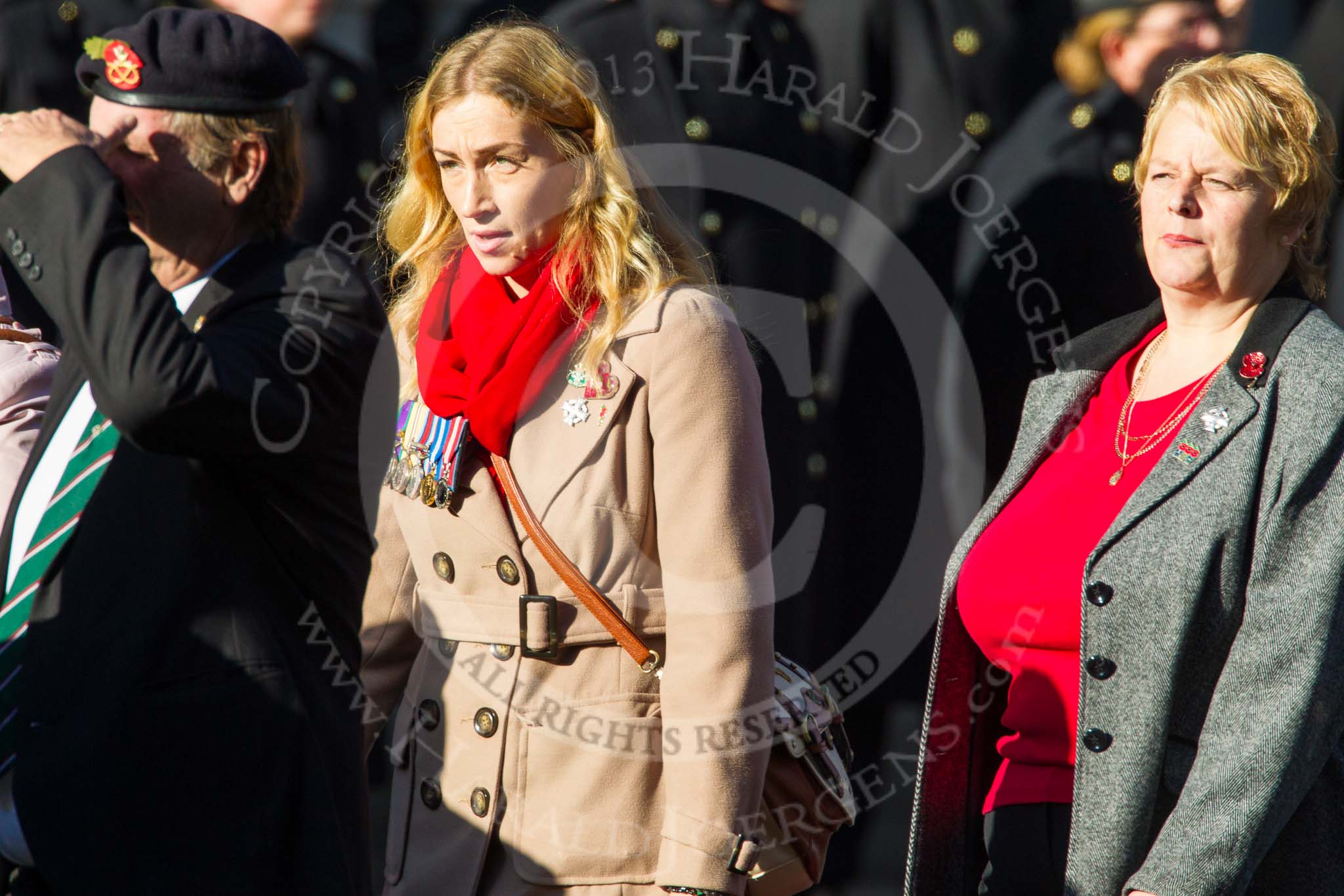 Remembrance Sunday at the Cenotaph in London 2014: Group A36 - The Staffordshire Regiment.
Press stand opposite the Foreign Office building, Whitehall, London SW1,
London,
Greater London,
United Kingdom,
on 09 November 2014 at 12:06, image #1479