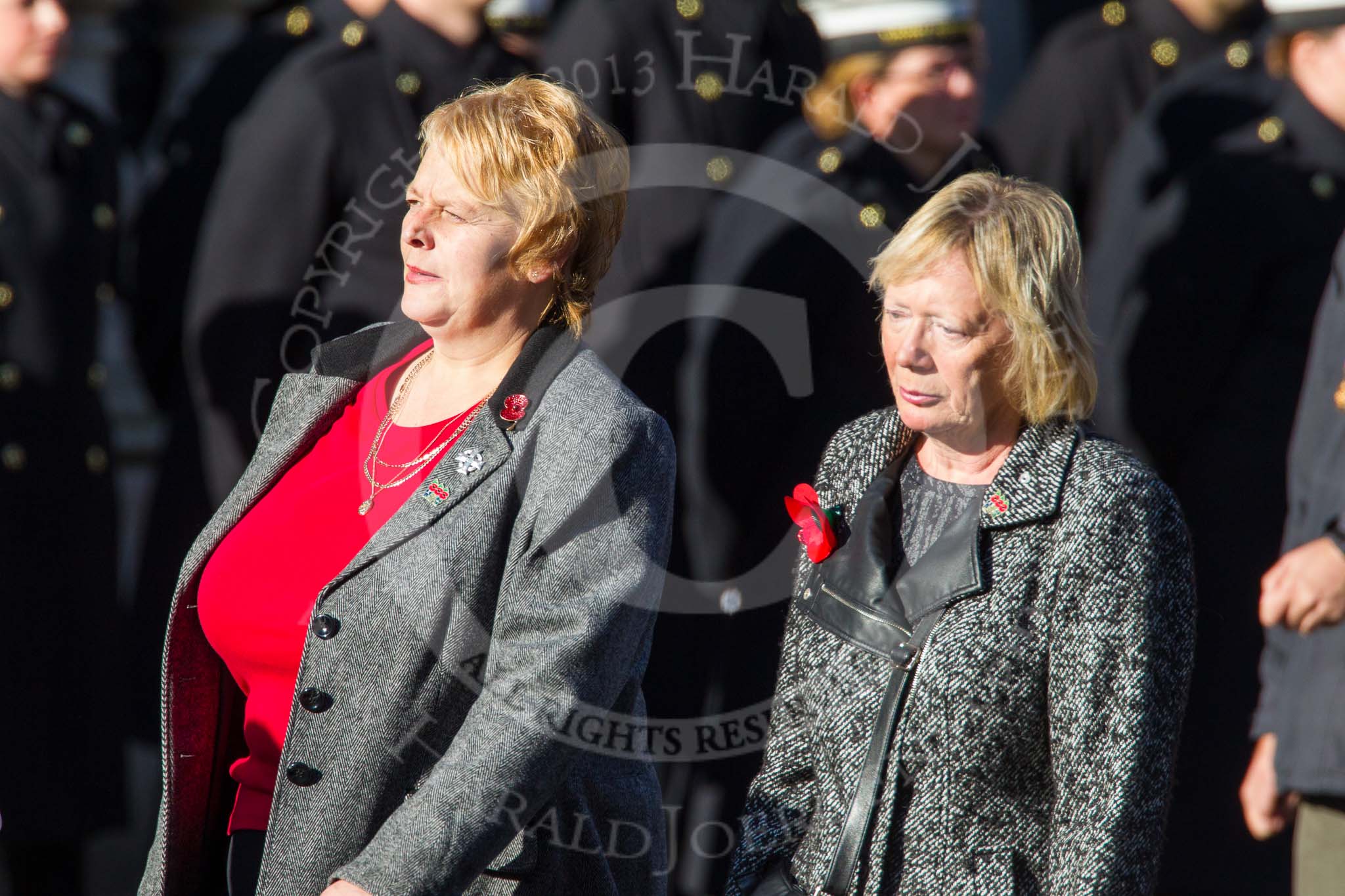 Remembrance Sunday at the Cenotaph in London 2014: Group A36 - The Staffordshire Regiment.
Press stand opposite the Foreign Office building, Whitehall, London SW1,
London,
Greater London,
United Kingdom,
on 09 November 2014 at 12:06, image #1480