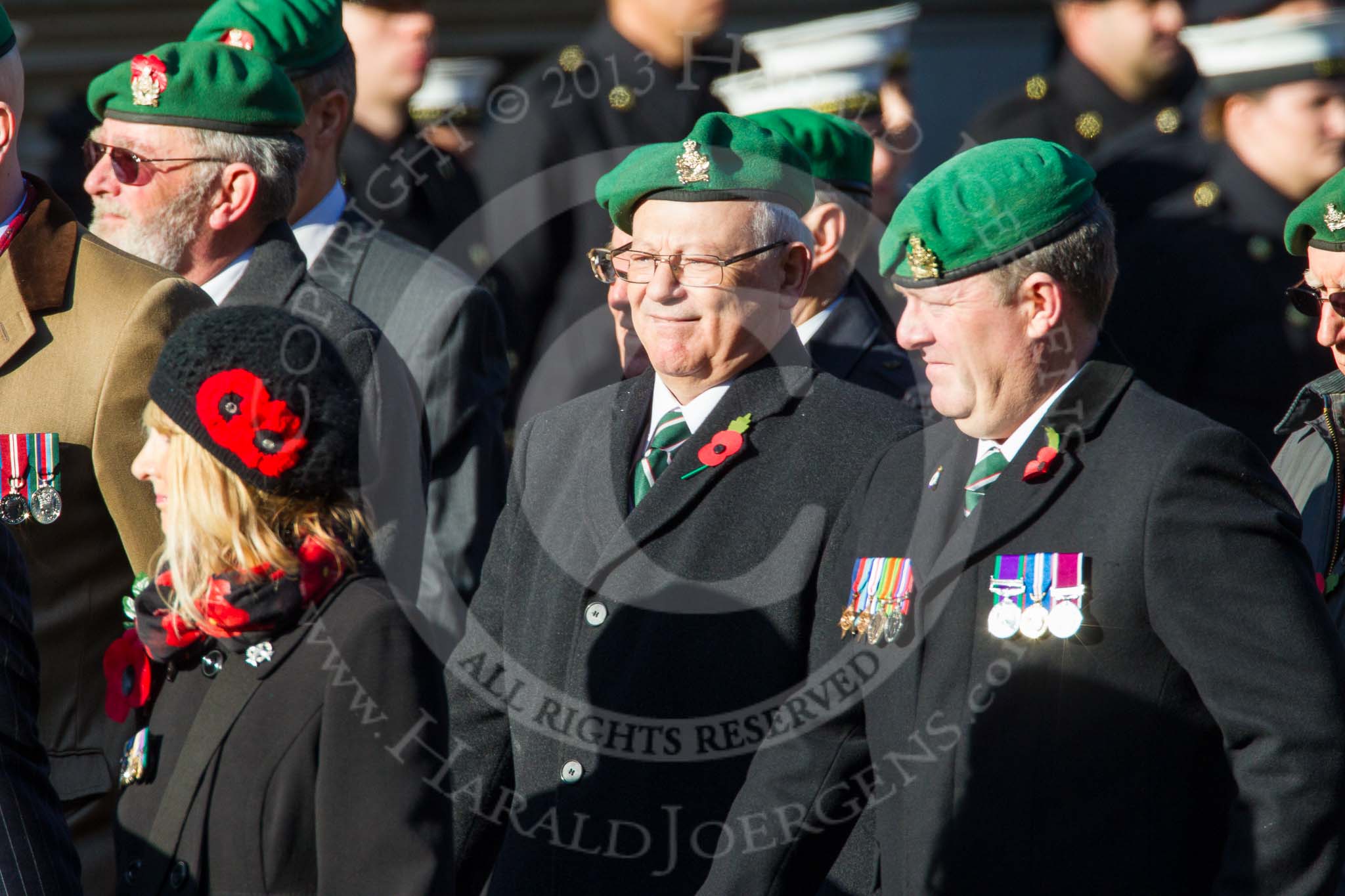 Remembrance Sunday at the Cenotaph in London 2014: Group B1 - Intelligence Corps Association.
Press stand opposite the Foreign Office building, Whitehall, London SW1,
London,
Greater London,
United Kingdom,
on 09 November 2014 at 12:06, image #1487