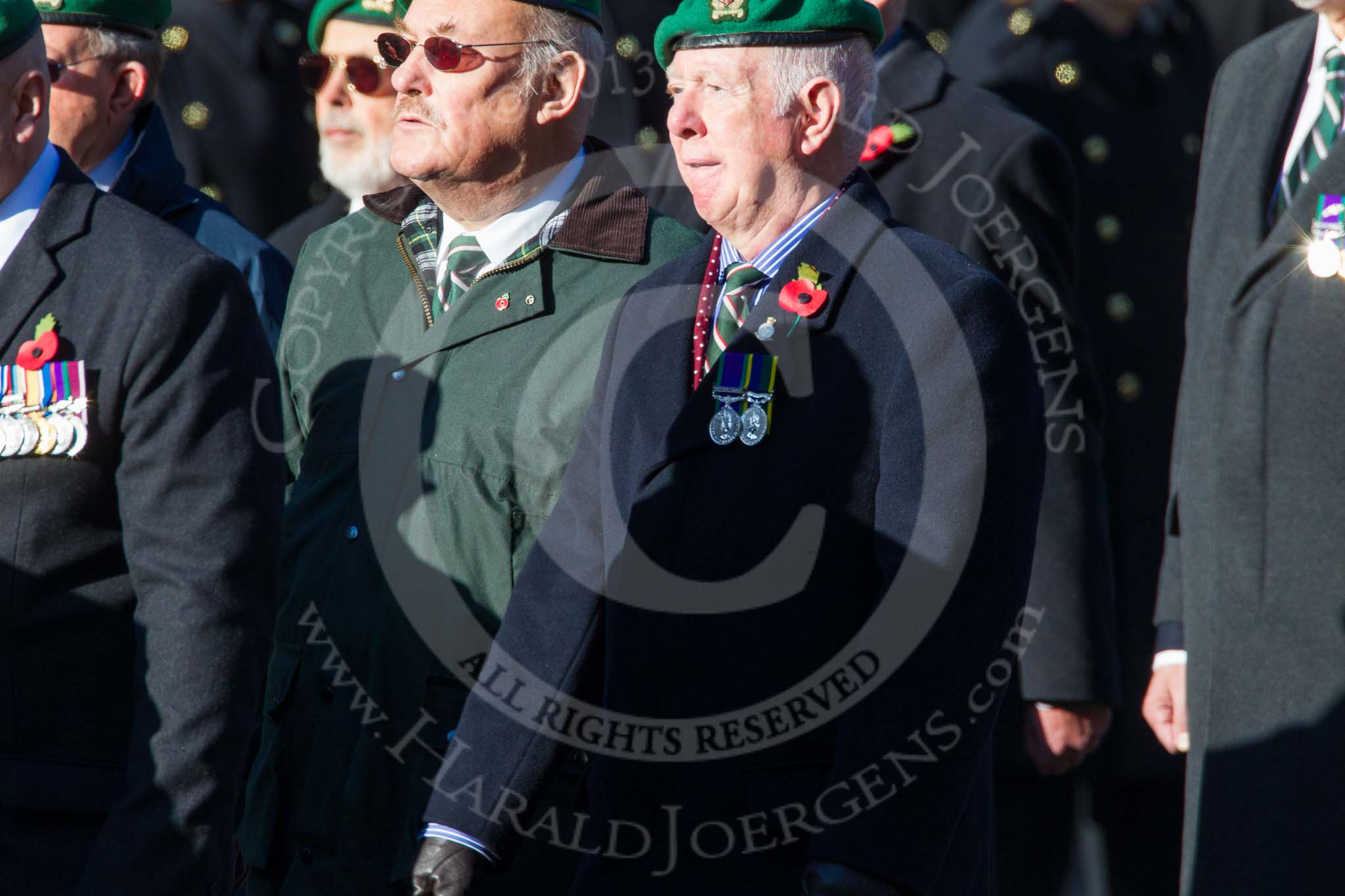 Remembrance Sunday at the Cenotaph in London 2014: Group B1 - Intelligence Corps Association.
Press stand opposite the Foreign Office building, Whitehall, London SW1,
London,
Greater London,
United Kingdom,
on 09 November 2014 at 12:06, image #1490