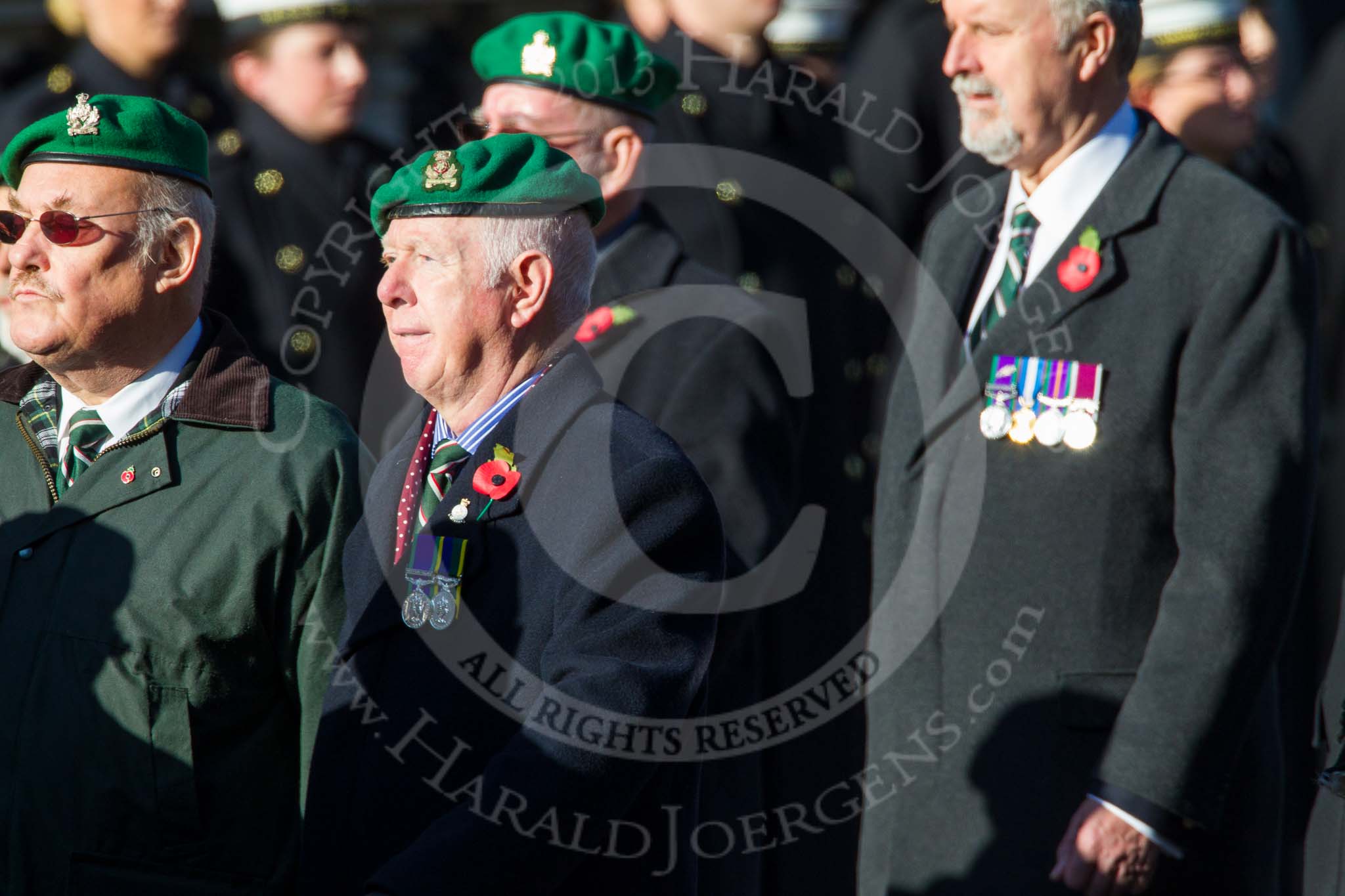 Remembrance Sunday at the Cenotaph in London 2014: Group B1 - Intelligence Corps Association.
Press stand opposite the Foreign Office building, Whitehall, London SW1,
London,
Greater London,
United Kingdom,
on 09 November 2014 at 12:06, image #1491