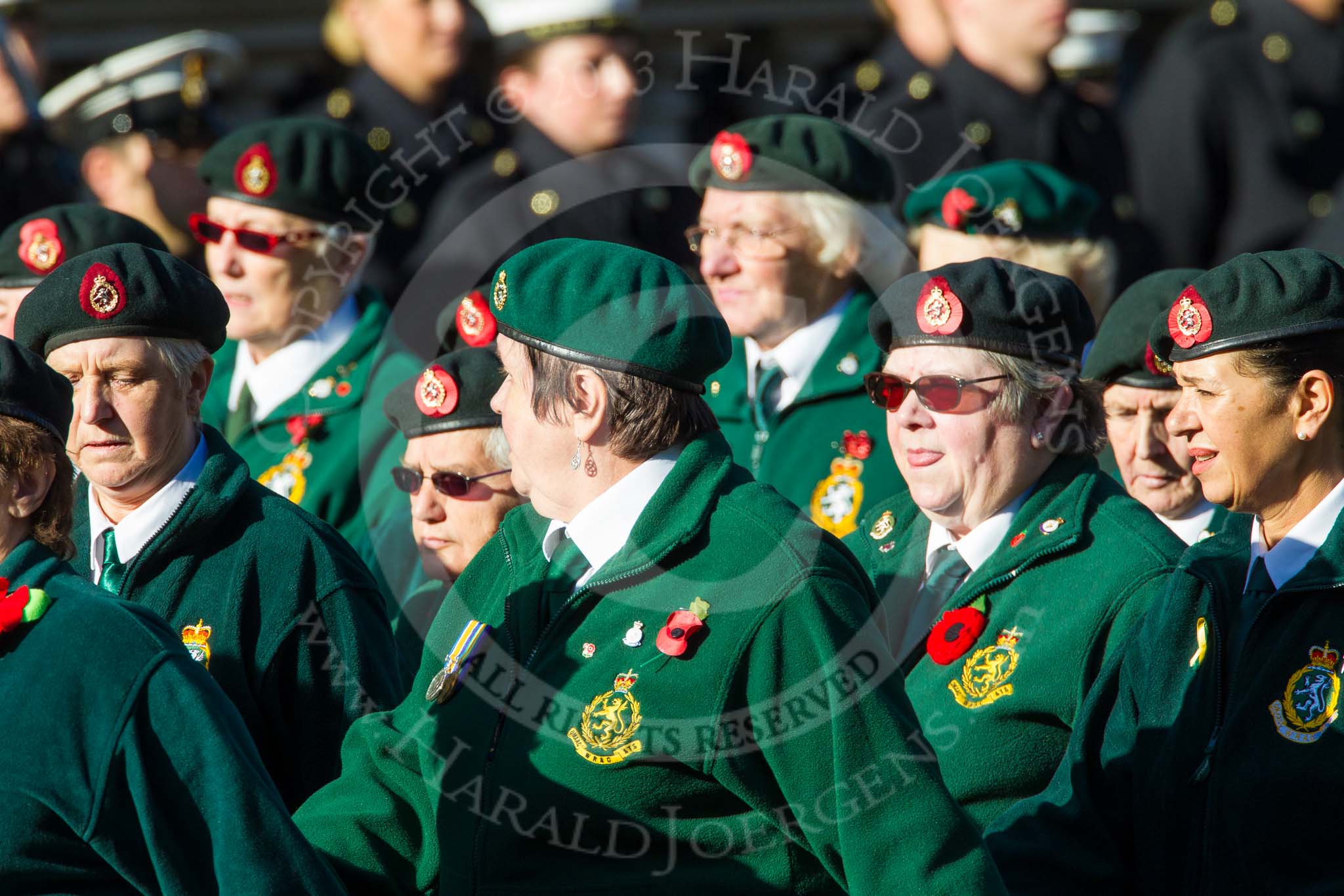 Remembrance Sunday at the Cenotaph in London 2014: Group B2 - Women's Royal Army Corps Association.
Press stand opposite the Foreign Office building, Whitehall, London SW1,
London,
Greater London,
United Kingdom,
on 09 November 2014 at 12:07, image #1514