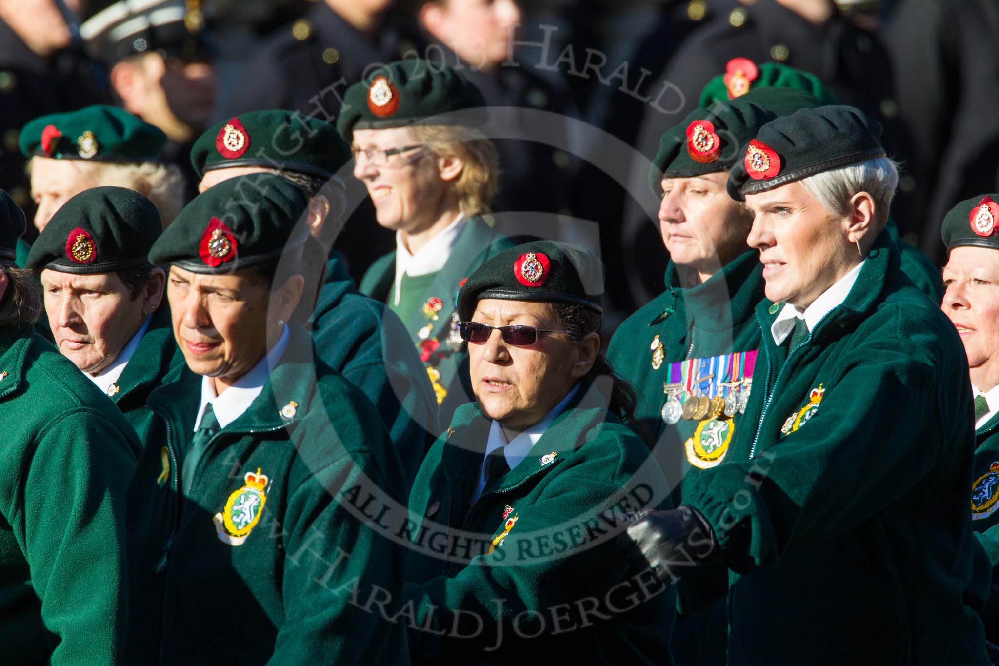 Remembrance Sunday at the Cenotaph in London 2014: Group B2 - Women's Royal Army Corps Association.
Press stand opposite the Foreign Office building, Whitehall, London SW1,
London,
Greater London,
United Kingdom,
on 09 November 2014 at 12:07, image #1516