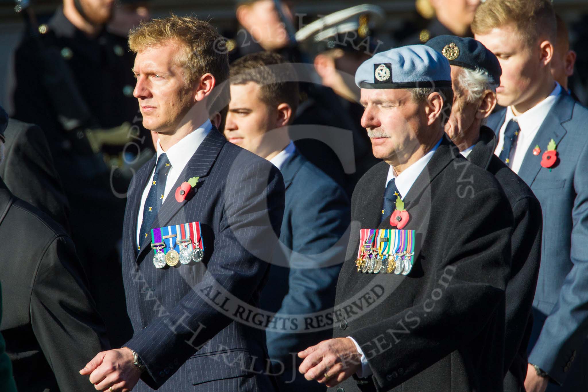 Remembrance Sunday at the Cenotaph in London 2014: Group B3 - 656 Squadron Association.
Press stand opposite the Foreign Office building, Whitehall, London SW1,
London,
Greater London,
United Kingdom,
on 09 November 2014 at 12:07, image #1525