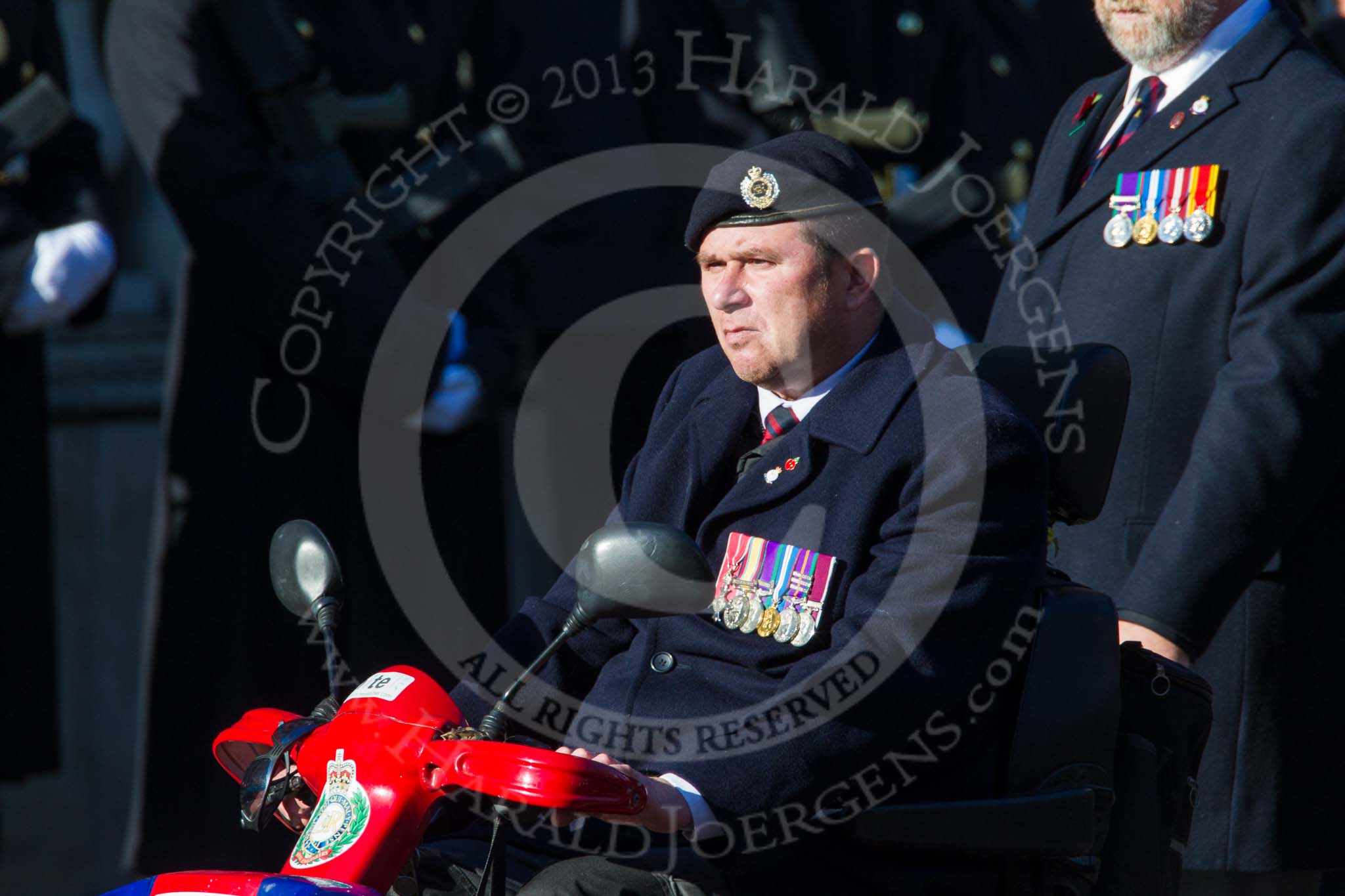 Remembrance Sunday at the Cenotaph in London 2014: Group B9 - Royal Engineers Bomb Disposal Association.
Press stand opposite the Foreign Office building, Whitehall, London SW1,
London,
Greater London,
United Kingdom,
on 09 November 2014 at 12:08, image #1573