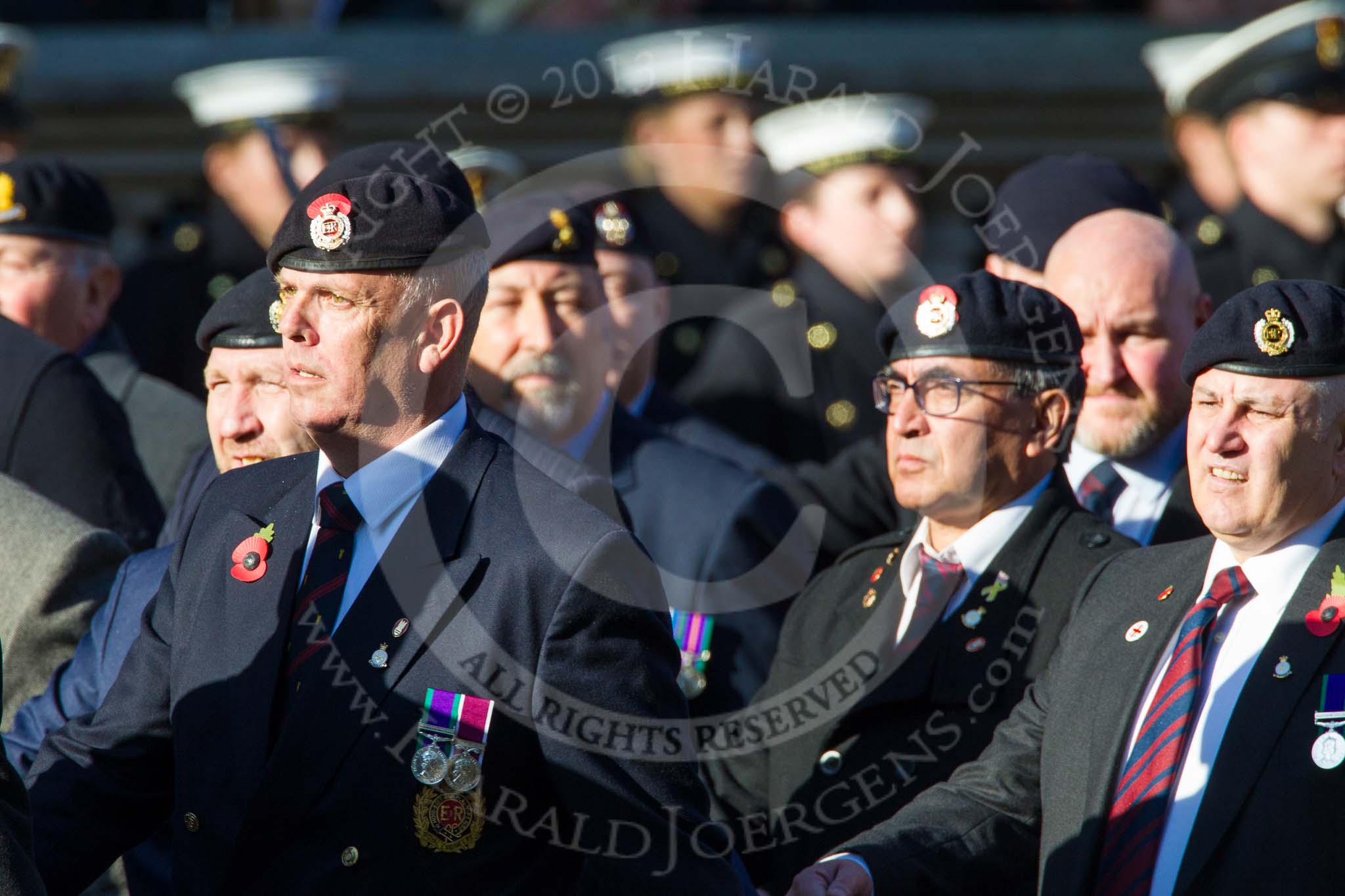 Remembrance Sunday at the Cenotaph in London 2014: Group B9 - Royal Engineers Bomb Disposal Association.
Press stand opposite the Foreign Office building, Whitehall, London SW1,
London,
Greater London,
United Kingdom,
on 09 November 2014 at 12:08, image #1588