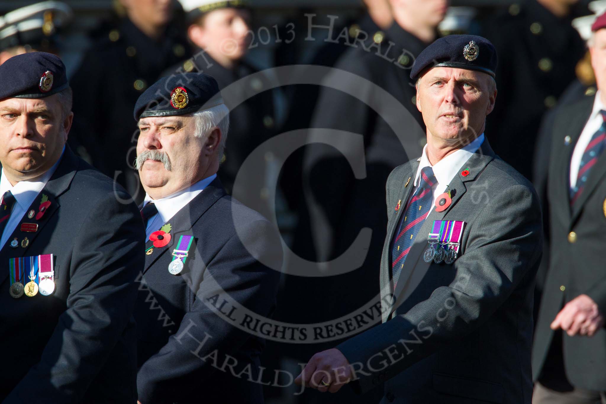 Remembrance Sunday at the Cenotaph in London 2014: Group B9 - Royal Engineers Bomb Disposal Association.
Press stand opposite the Foreign Office building, Whitehall, London SW1,
London,
Greater London,
United Kingdom,
on 09 November 2014 at 12:08, image #1593