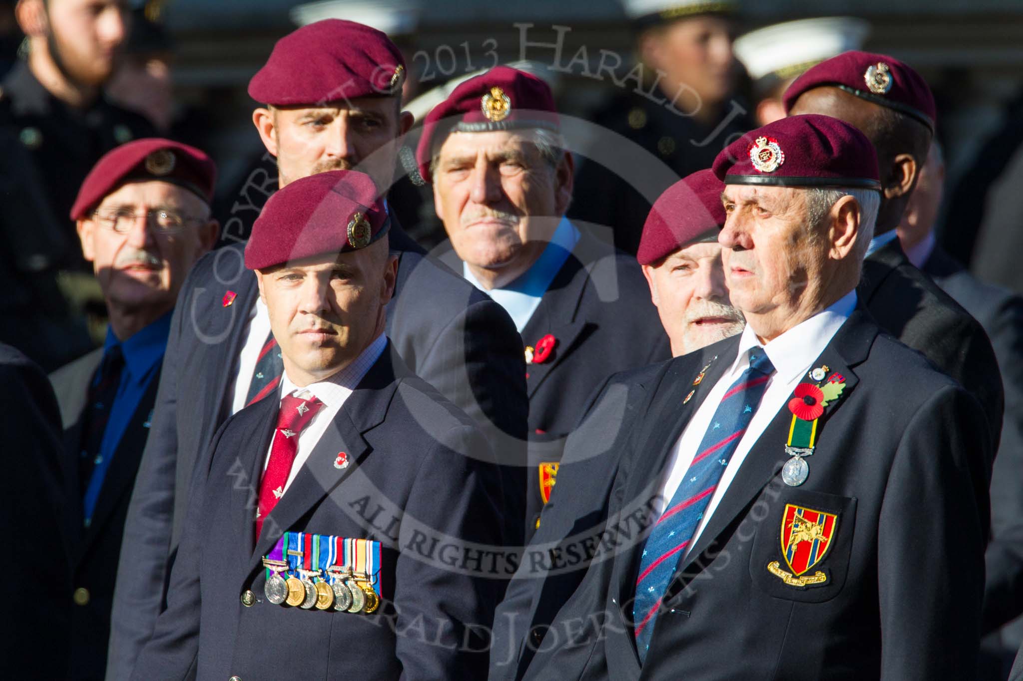 Remembrance Sunday at the Cenotaph in London 2014: Group B10 - Airborne Engineers Association.
Press stand opposite the Foreign Office building, Whitehall, London SW1,
London,
Greater London,
United Kingdom,
on 09 November 2014 at 12:08, image #1598