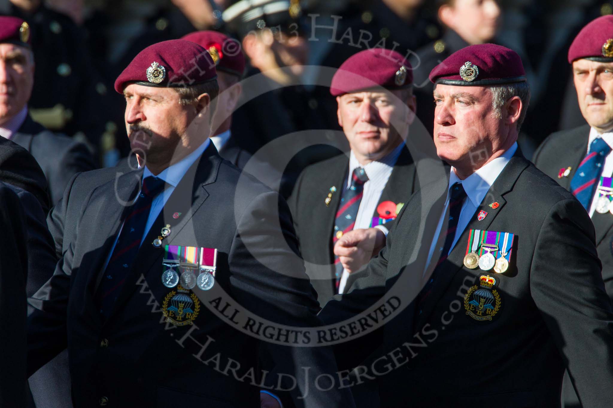 Remembrance Sunday at the Cenotaph in London 2014: Group B10 - Airborne Engineers Association.
Press stand opposite the Foreign Office building, Whitehall, London SW1,
London,
Greater London,
United Kingdom,
on 09 November 2014 at 12:08, image #1600