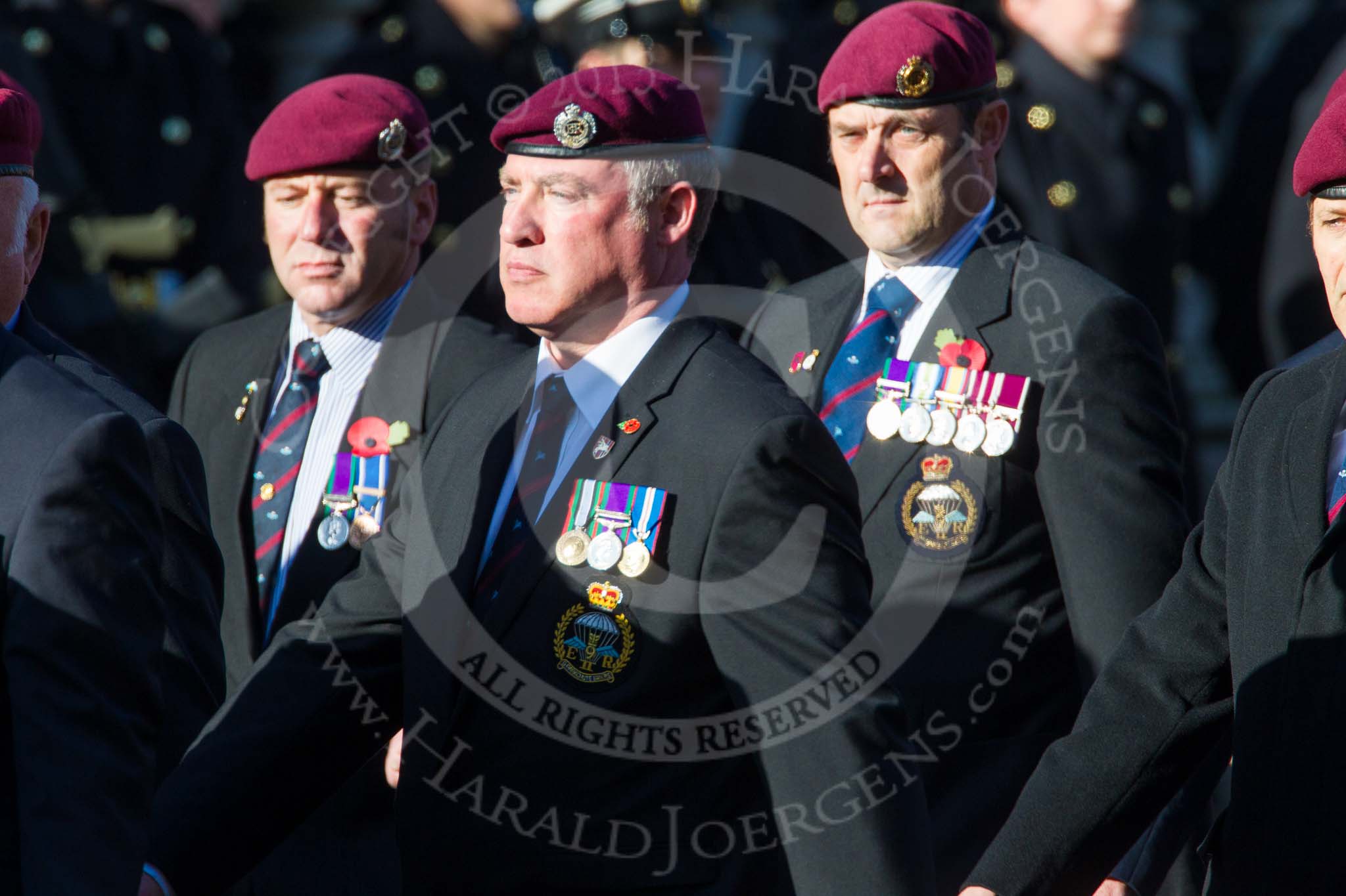 Remembrance Sunday at the Cenotaph in London 2014: Group B10 - Airborne Engineers Association.
Press stand opposite the Foreign Office building, Whitehall, London SW1,
London,
Greater London,
United Kingdom,
on 09 November 2014 at 12:08, image #1601