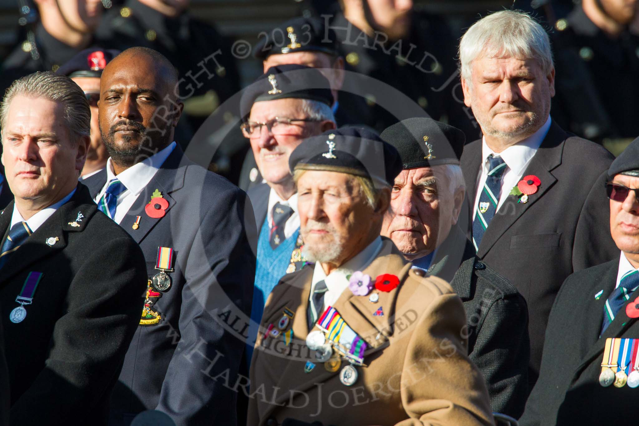 Remembrance Sunday at the Cenotaph in London 2014: Group B11 - Royal Signals Association.
Press stand opposite the Foreign Office building, Whitehall, London SW1,
London,
Greater London,
United Kingdom,
on 09 November 2014 at 12:08, image #1615