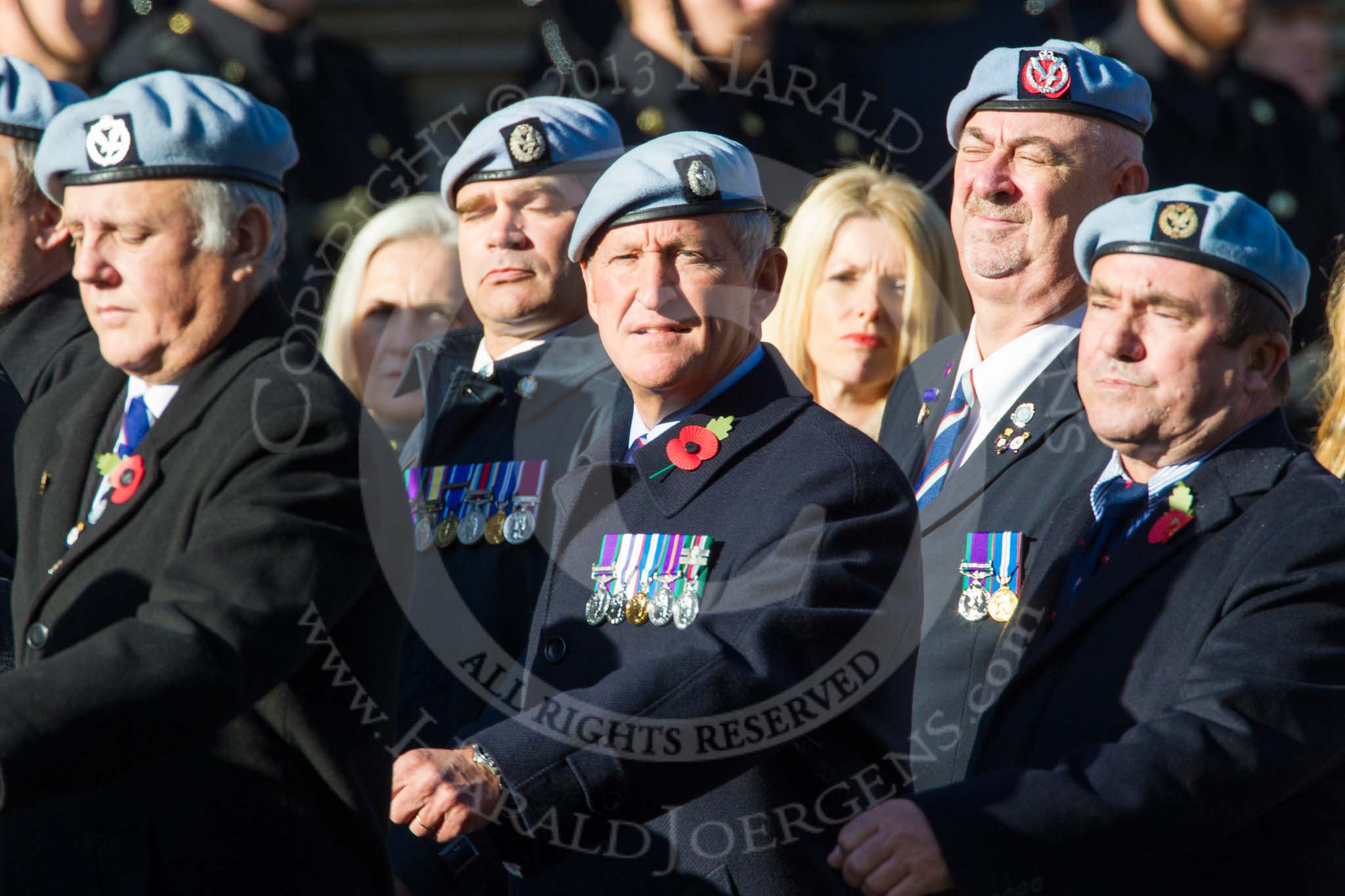 Remembrance Sunday at the Cenotaph in London 2014: Group B12 - Army Air Corps Association.
Press stand opposite the Foreign Office building, Whitehall, London SW1,
London,
Greater London,
United Kingdom,
on 09 November 2014 at 12:09, image #1634