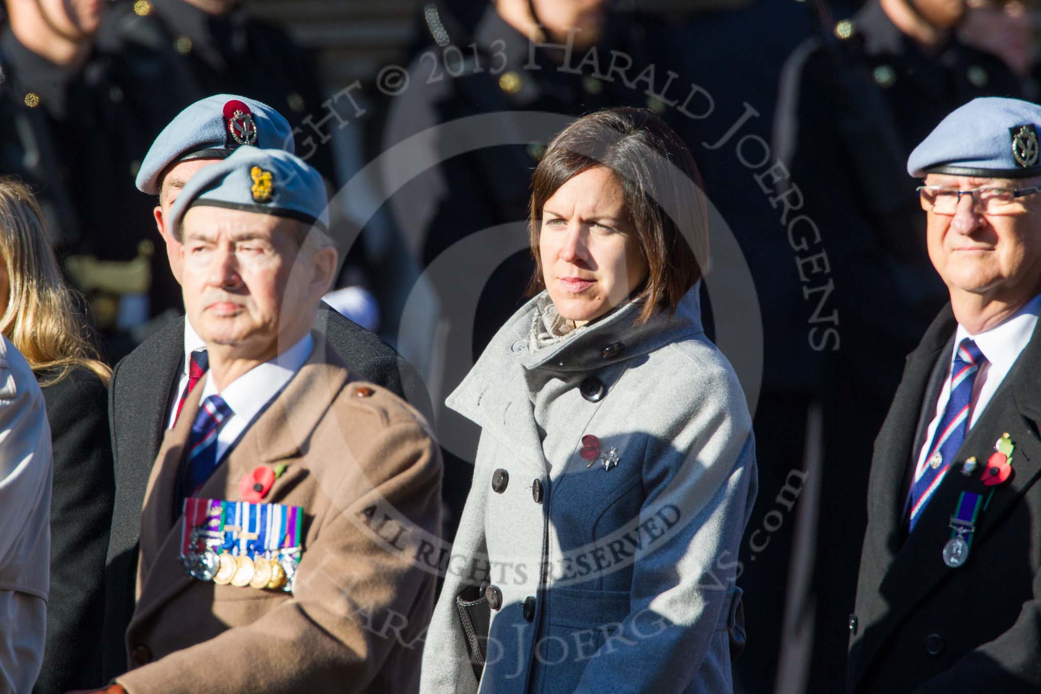 Remembrance Sunday at the Cenotaph in London 2014: Group B12 - Army Air Corps Association.
Press stand opposite the Foreign Office building, Whitehall, London SW1,
London,
Greater London,
United Kingdom,
on 09 November 2014 at 12:09, image #1638