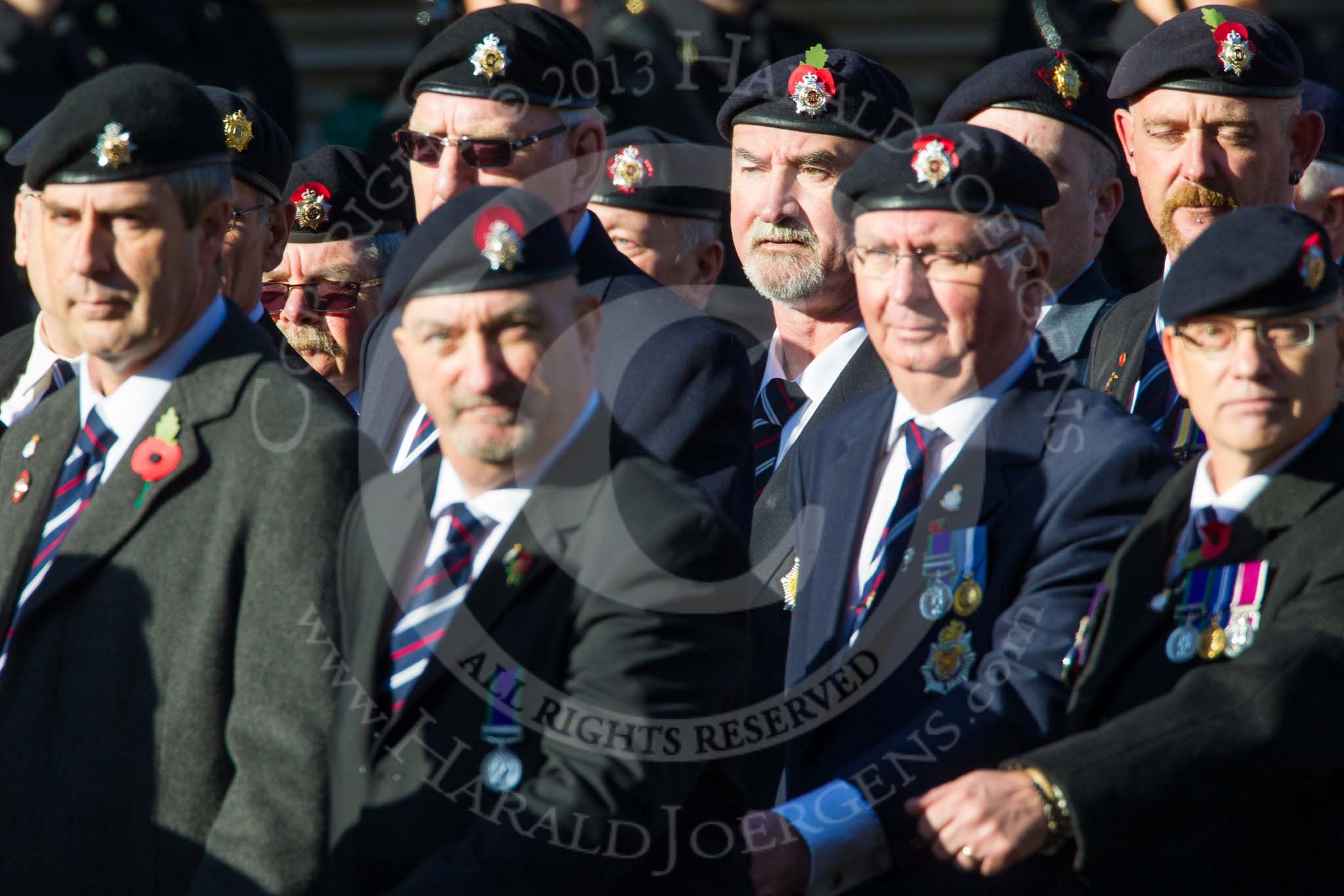 Remembrance Sunday at the Cenotaph in London 2014: Group B13 - Royal Army Service Corps & Royal Corps of Transport Association.
Press stand opposite the Foreign Office building, Whitehall, London SW1,
London,
Greater London,
United Kingdom,
on 09 November 2014 at 12:09, image #1644