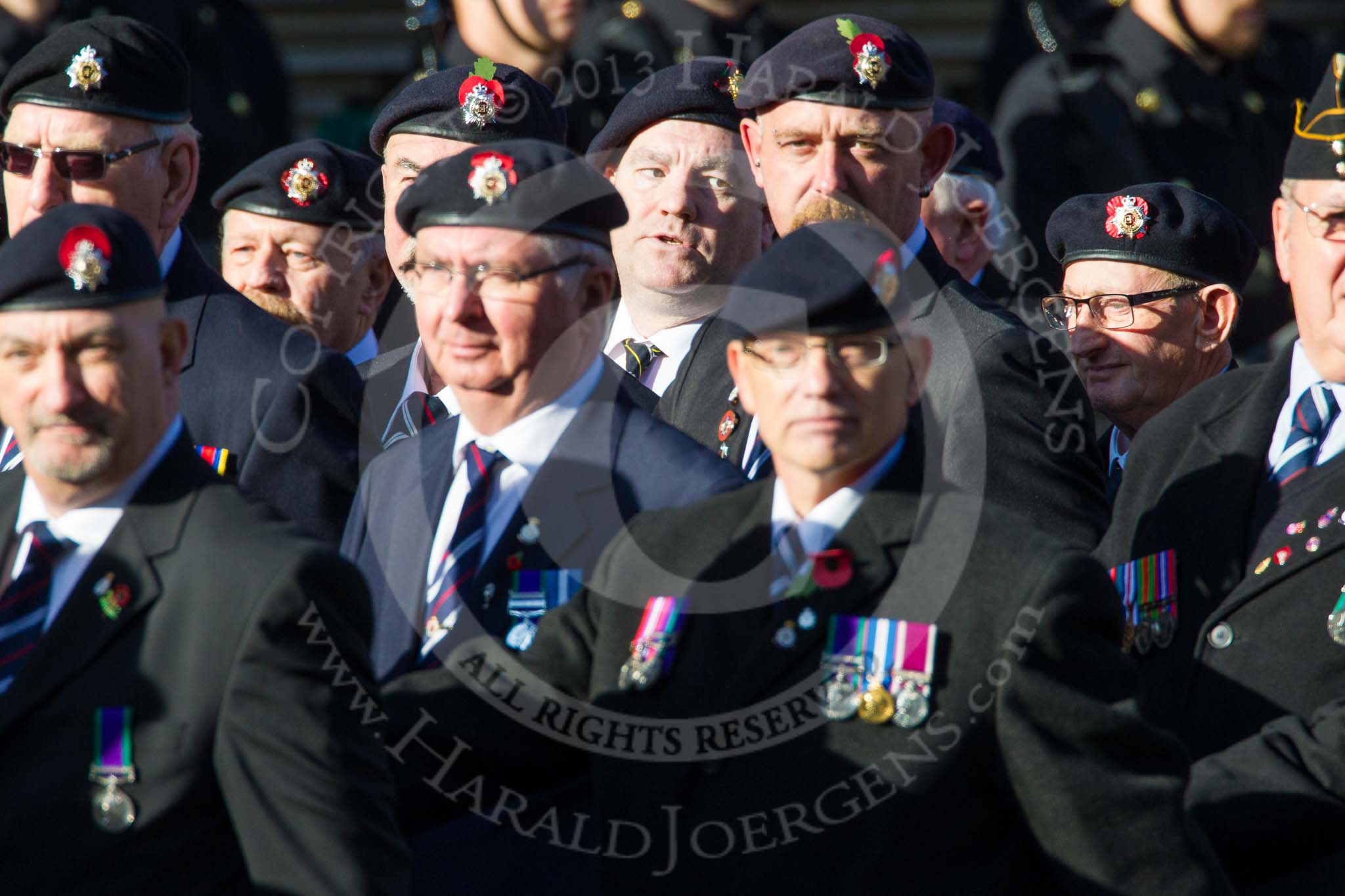 Remembrance Sunday at the Cenotaph in London 2014: Group B13 - Royal Army Service Corps & Royal Corps of Transport Association.
Press stand opposite the Foreign Office building, Whitehall, London SW1,
London,
Greater London,
United Kingdom,
on 09 November 2014 at 12:09, image #1645