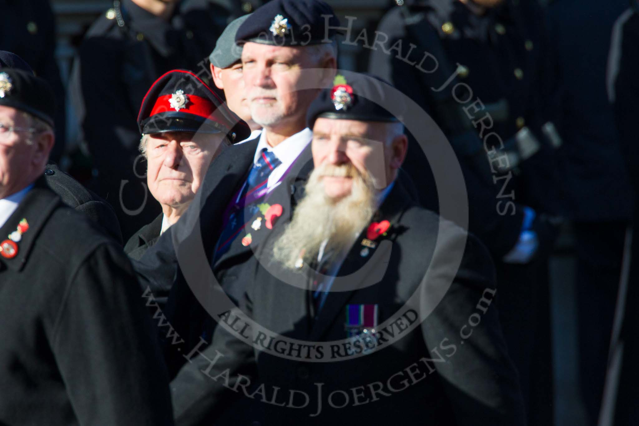 Remembrance Sunday at the Cenotaph in London 2014: Group B13 - Royal Army Service Corps & Royal Corps of Transport Association.
Press stand opposite the Foreign Office building, Whitehall, London SW1,
London,
Greater London,
United Kingdom,
on 09 November 2014 at 12:09, image #1650