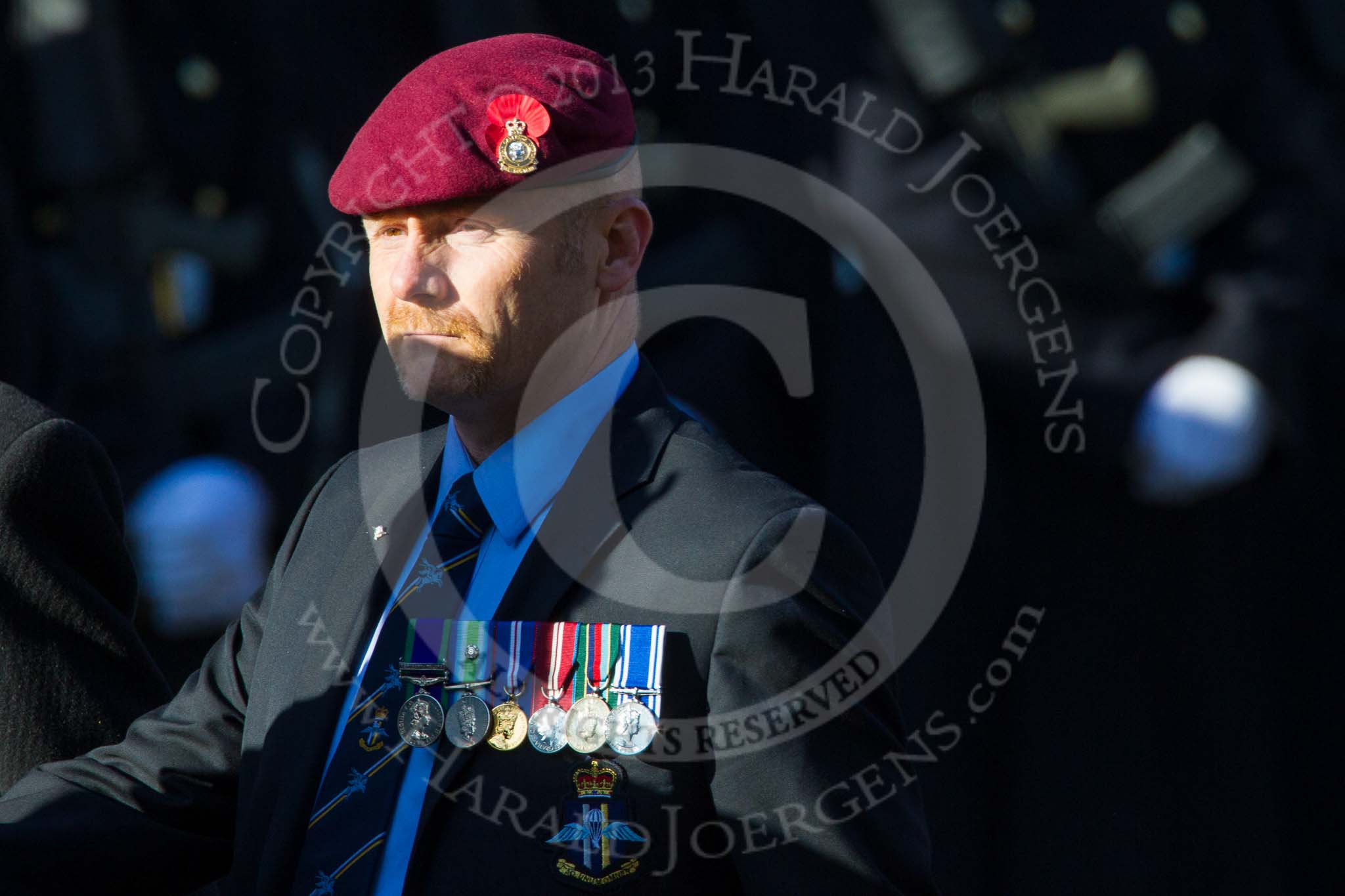 Remembrance Sunday at the Cenotaph in London 2014: Group B15 - Army Catering Corps Association.
Press stand opposite the Foreign Office building, Whitehall, London SW1,
London,
Greater London,
United Kingdom,
on 09 November 2014 at 12:09, image #1670