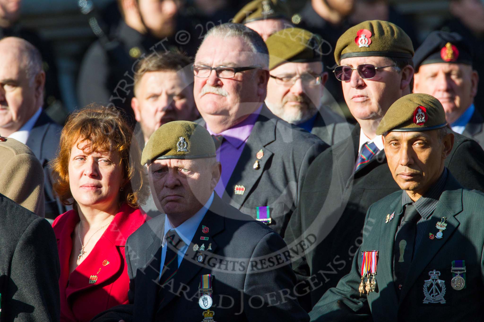 Remembrance Sunday at the Cenotaph in London 2014: Group B16 - Royal Pioneer Corps Association.
Press stand opposite the Foreign Office building, Whitehall, London SW1,
London,
Greater London,
United Kingdom,
on 09 November 2014 at 12:10, image #1690