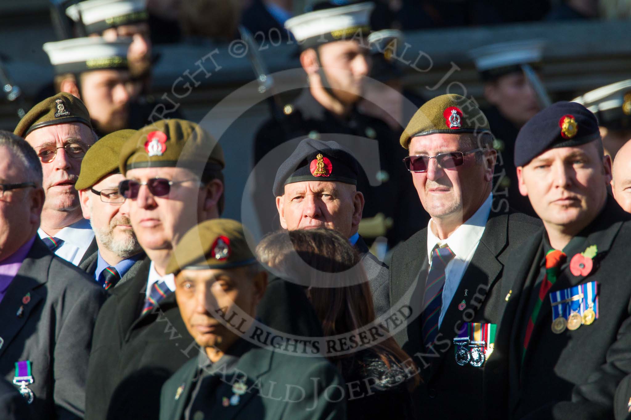 Remembrance Sunday at the Cenotaph in London 2014: Group B16 - Royal Pioneer Corps Association.
Press stand opposite the Foreign Office building, Whitehall, London SW1,
London,
Greater London,
United Kingdom,
on 09 November 2014 at 12:10, image #1691