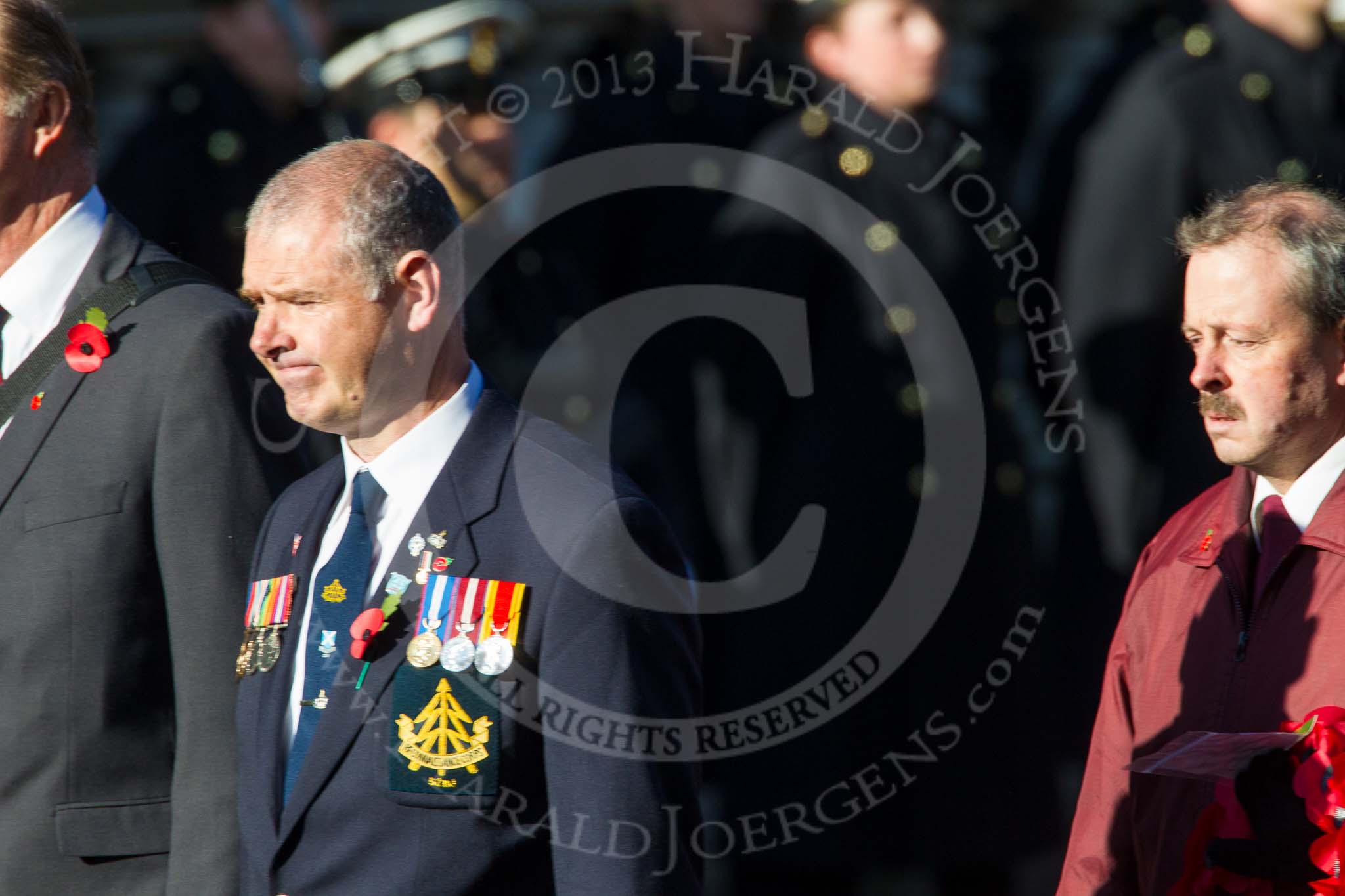 Remembrance Sunday at the Cenotaph in London 2014: Group B17 - Reconnaissance Corps.
Press stand opposite the Foreign Office building, Whitehall, London SW1,
London,
Greater London,
United Kingdom,
on 09 November 2014 at 12:10, image #1703