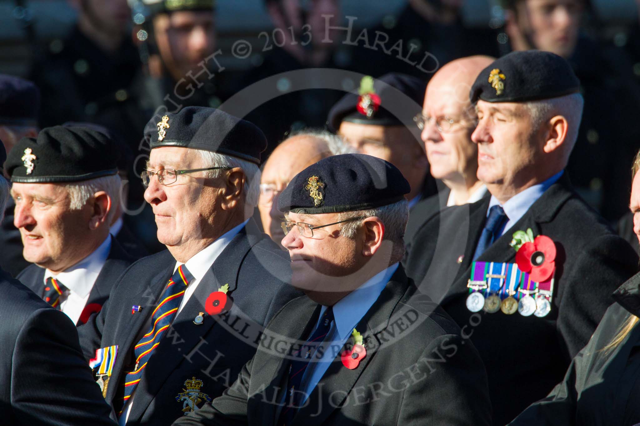 Remembrance Sunday at the Cenotaph in London 2014: Group B19 - Royal Electrical & Mechanical Engineers Association.
Press stand opposite the Foreign Office building, Whitehall, London SW1,
London,
Greater London,
United Kingdom,
on 09 November 2014 at 12:10, image #1722