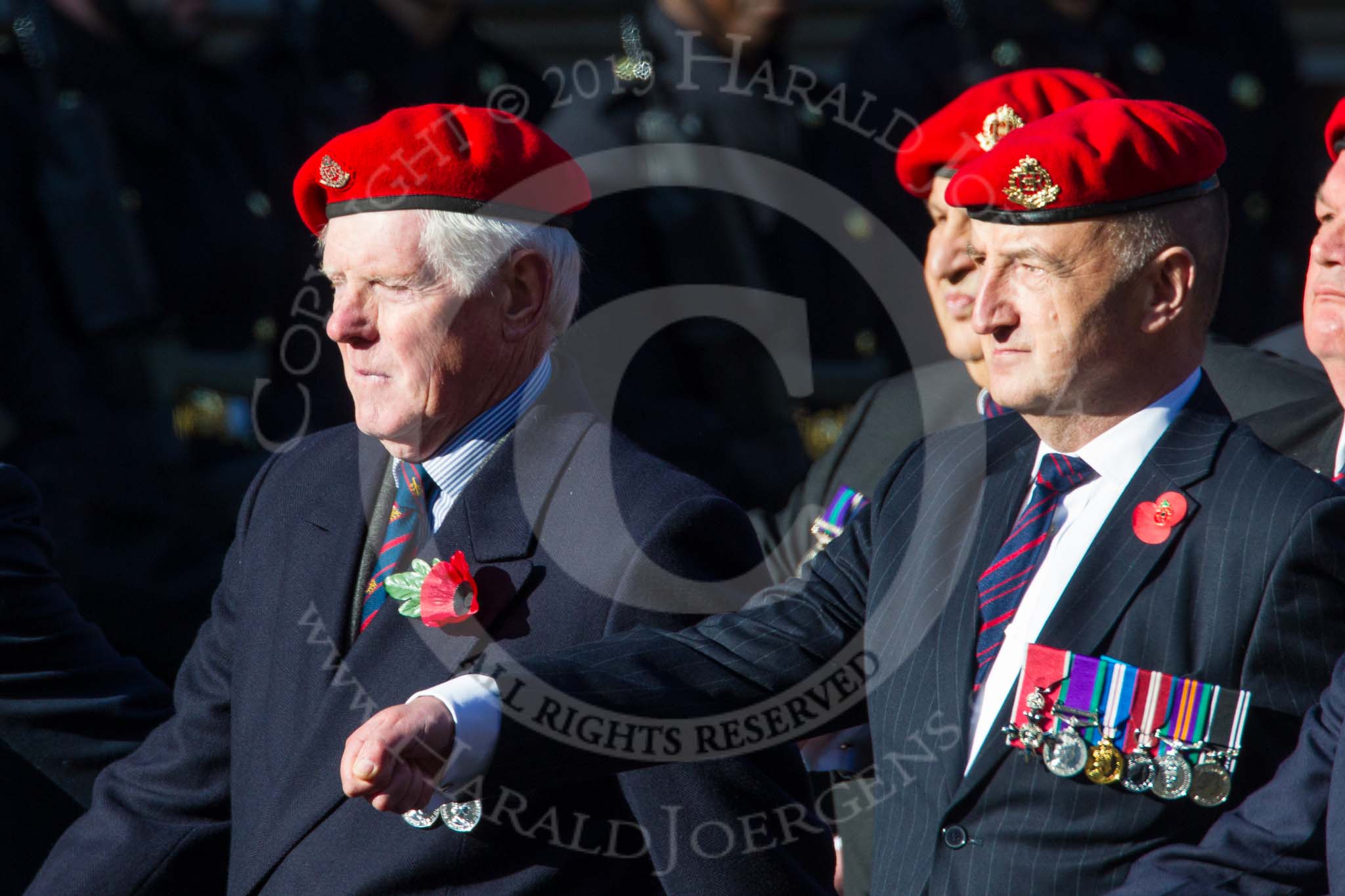 Remembrance Sunday at the Cenotaph in London 2014: Group B20 - Royal Military Police Association.
Press stand opposite the Foreign Office building, Whitehall, London SW1,
London,
Greater London,
United Kingdom,
on 09 November 2014 at 12:11, image #1736
