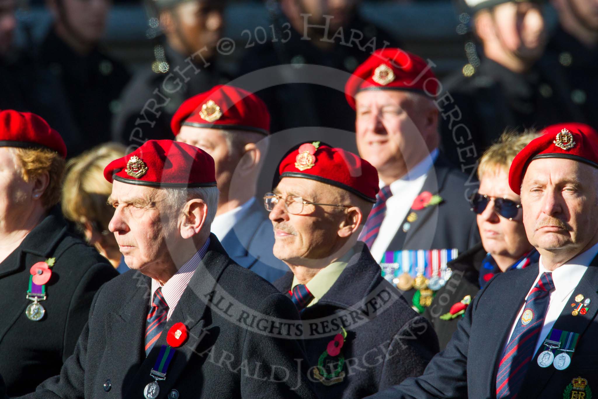Remembrance Sunday at the Cenotaph in London 2014: Group B20 - Royal Military Police Association.
Press stand opposite the Foreign Office building, Whitehall, London SW1,
London,
Greater London,
United Kingdom,
on 09 November 2014 at 12:11, image #1745