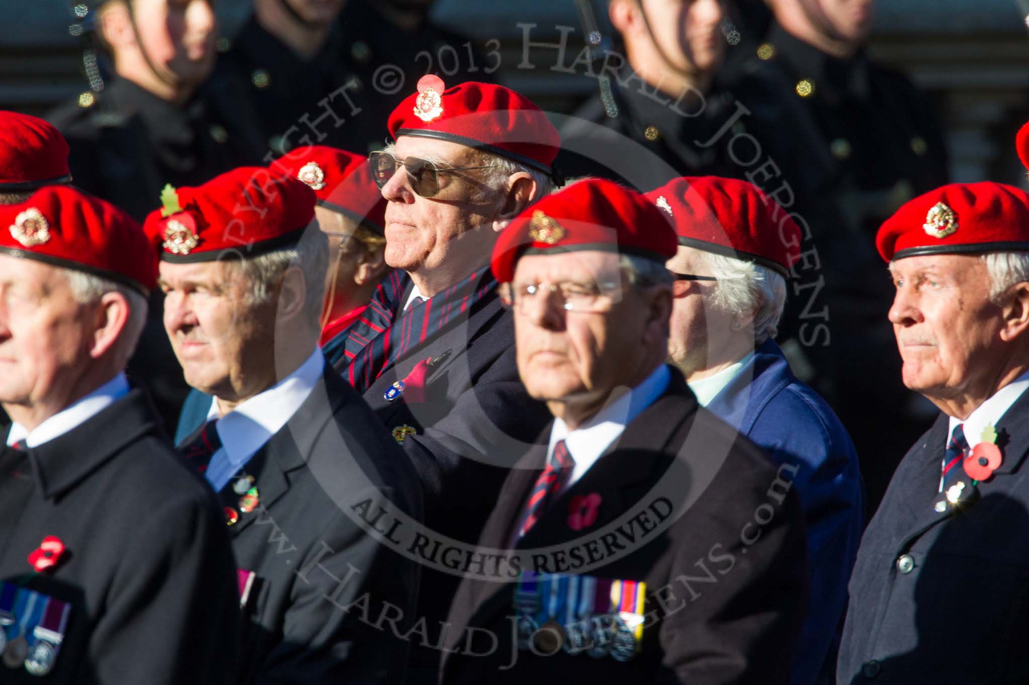 Remembrance Sunday at the Cenotaph in London 2014: Group B20 - Royal Military Police Association.
Press stand opposite the Foreign Office building, Whitehall, London SW1,
London,
Greater London,
United Kingdom,
on 09 November 2014 at 12:11, image #1749