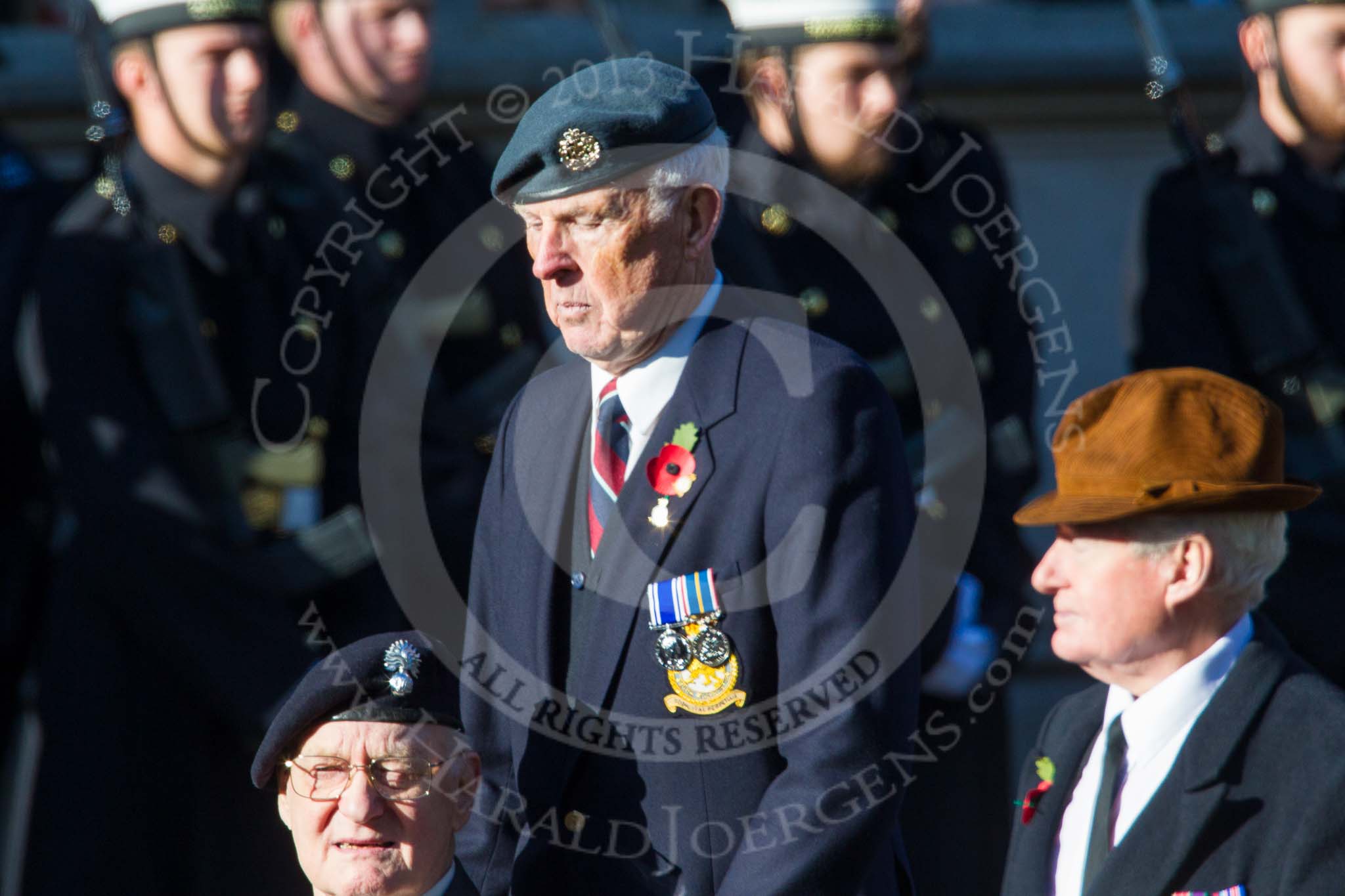 Remembrance Sunday at the Cenotaph in London 2014: Group B21 - The RAEC and ETS Branch Association.
Press stand opposite the Foreign Office building, Whitehall, London SW1,
London,
Greater London,
United Kingdom,
on 09 November 2014 at 12:11, image #1759