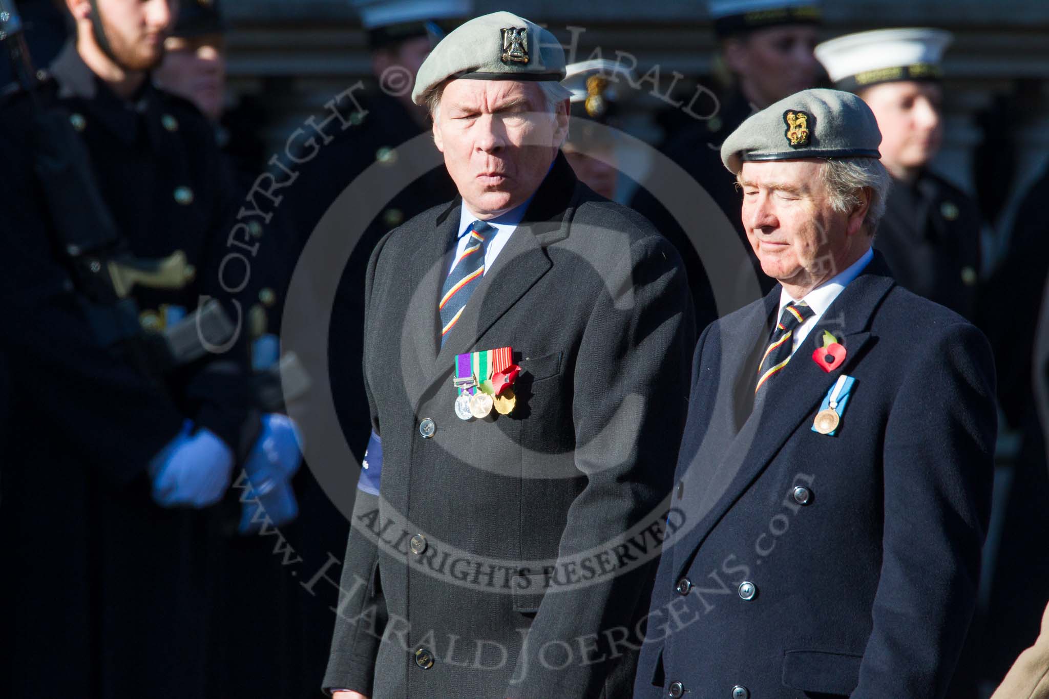 Remembrance Sunday at the Cenotaph in London 2014: Group B26 - Royal Scots Dragoon Guards.
Press stand opposite the Foreign Office building, Whitehall, London SW1,
London,
Greater London,
United Kingdom,
on 09 November 2014 at 12:12, image #1801