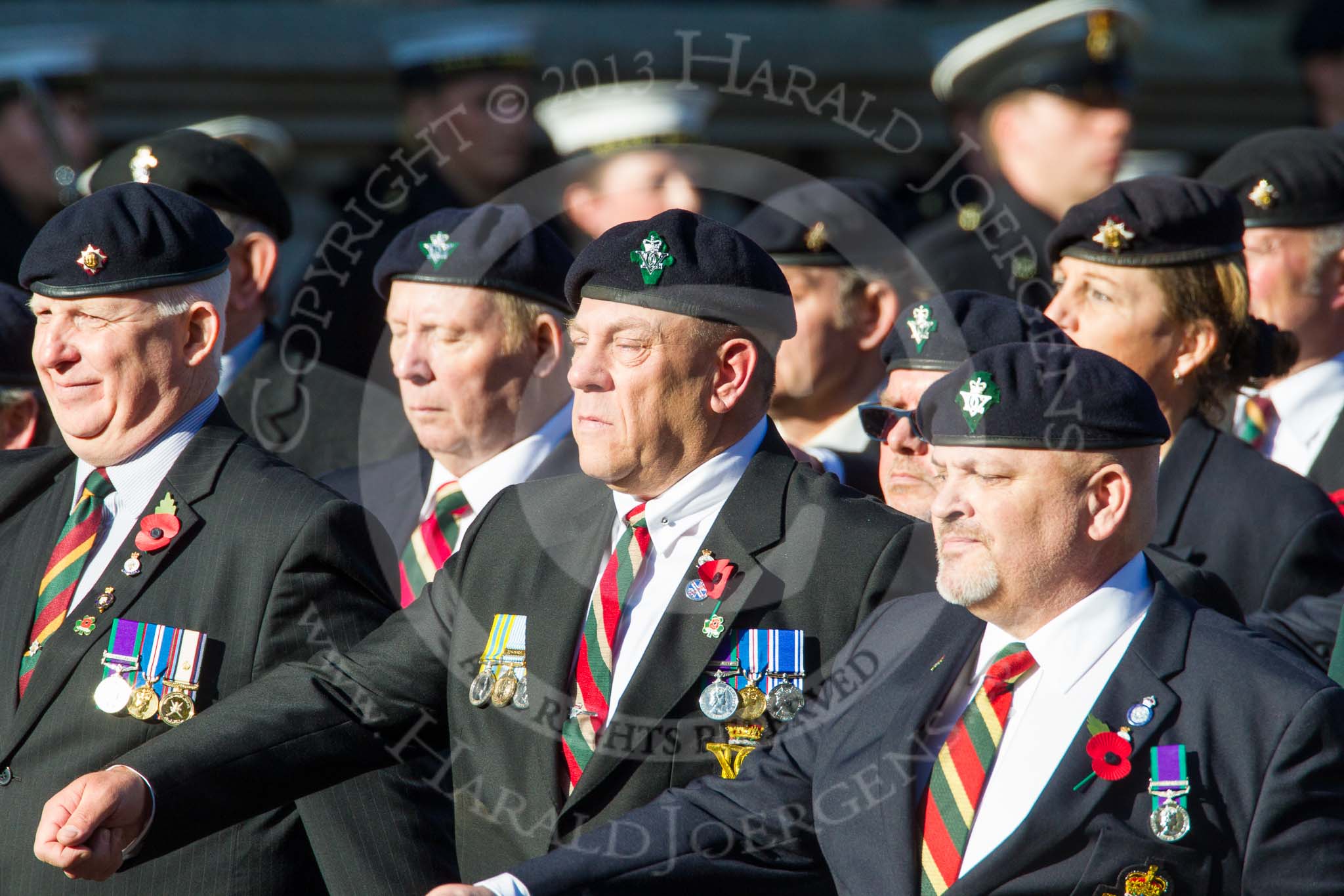 Remembrance Sunday at the Cenotaph in London 2014: Group B27 - Royal Dragoon Guards.
Press stand opposite the Foreign Office building, Whitehall, London SW1,
London,
Greater London,
United Kingdom,
on 09 November 2014 at 12:12, image #1817