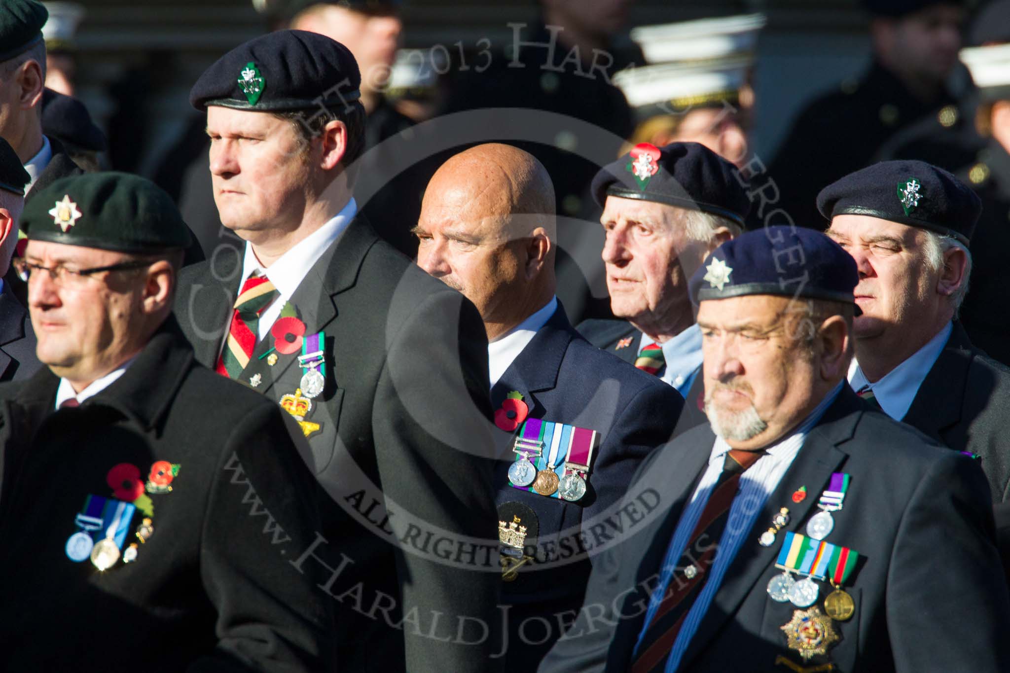 Remembrance Sunday at the Cenotaph in London 2014: Group B28 - Queen's Royal Hussars (The Queen's Own & Royal Irish).
Press stand opposite the Foreign Office building, Whitehall, London SW1,
London,
Greater London,
United Kingdom,
on 09 November 2014 at 12:12, image #1824
