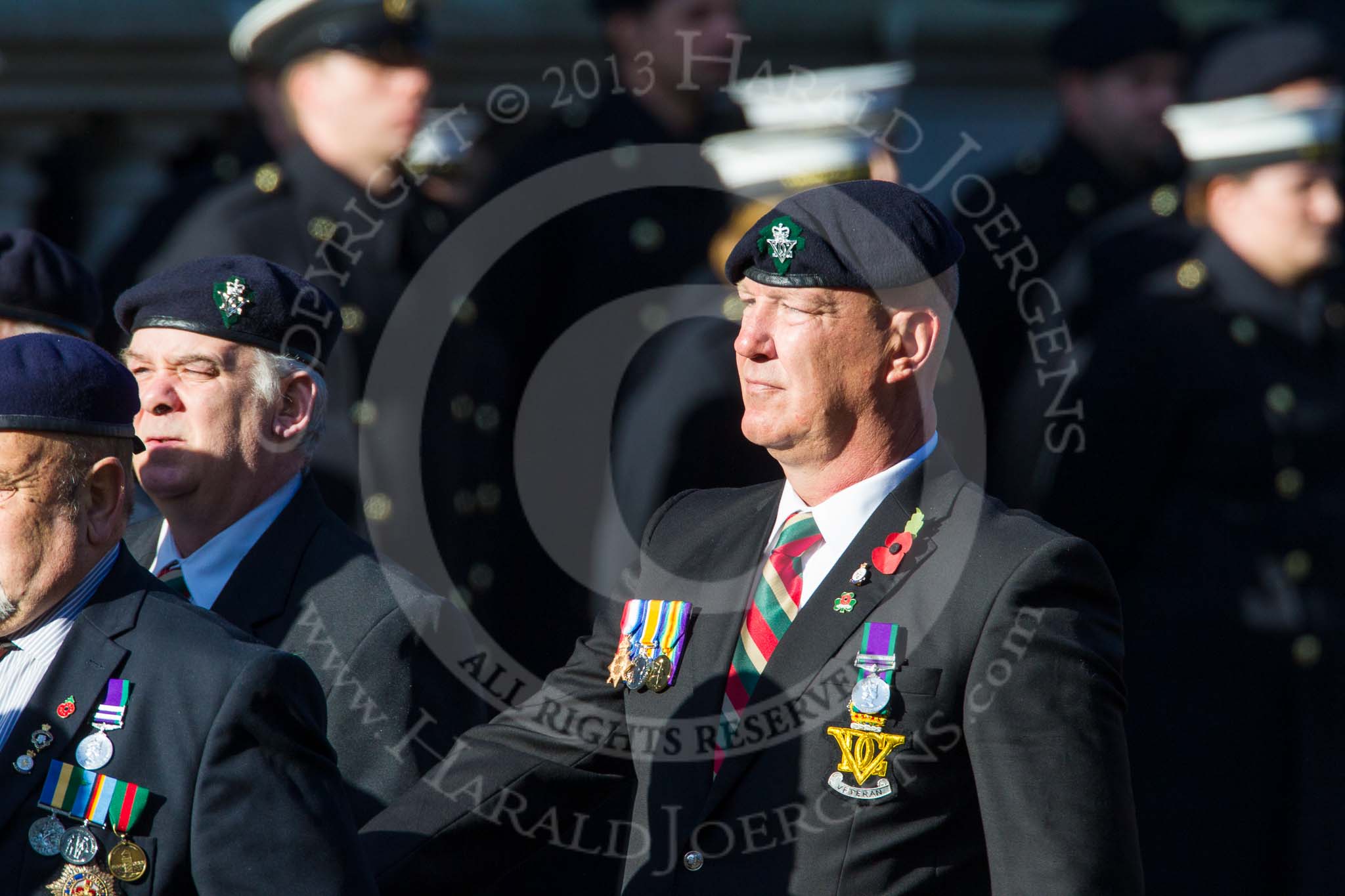 Remembrance Sunday at the Cenotaph in London 2014: Group B28 - Queen's Royal Hussars (The Queen's Own & Royal Irish).
Press stand opposite the Foreign Office building, Whitehall, London SW1,
London,
Greater London,
United Kingdom,
on 09 November 2014 at 12:12, image #1826