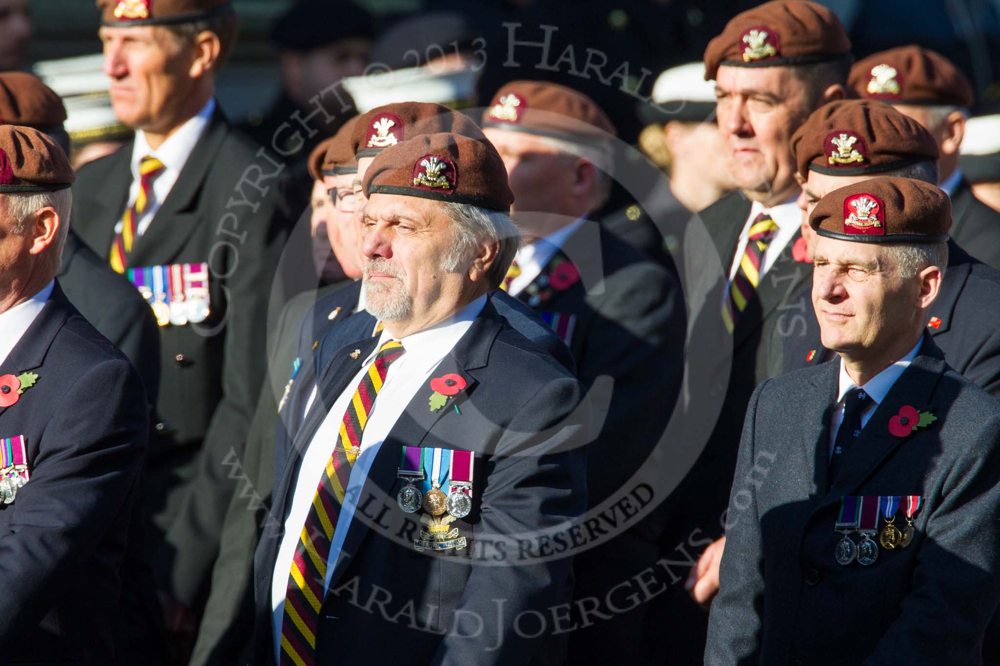 Remembrance Sunday at the Cenotaph in London 2014: Group B29 - Queen's Royal Hussars (The Queen's Own & Royal Irish).
Press stand opposite the Foreign Office building, Whitehall, London SW1,
London,
Greater London,
United Kingdom,
on 09 November 2014 at 12:12, image #1839