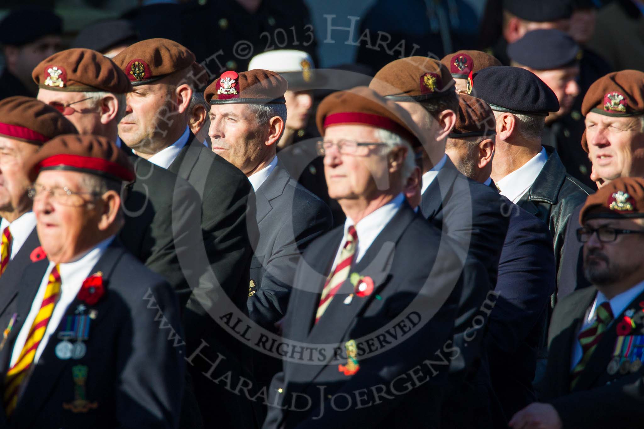 Remembrance Sunday at the Cenotaph in London 2014: Group B29 - Queen's Royal Hussars (The Queen's Own & Royal Irish).
Press stand opposite the Foreign Office building, Whitehall, London SW1,
London,
Greater London,
United Kingdom,
on 09 November 2014 at 12:12, image #1845