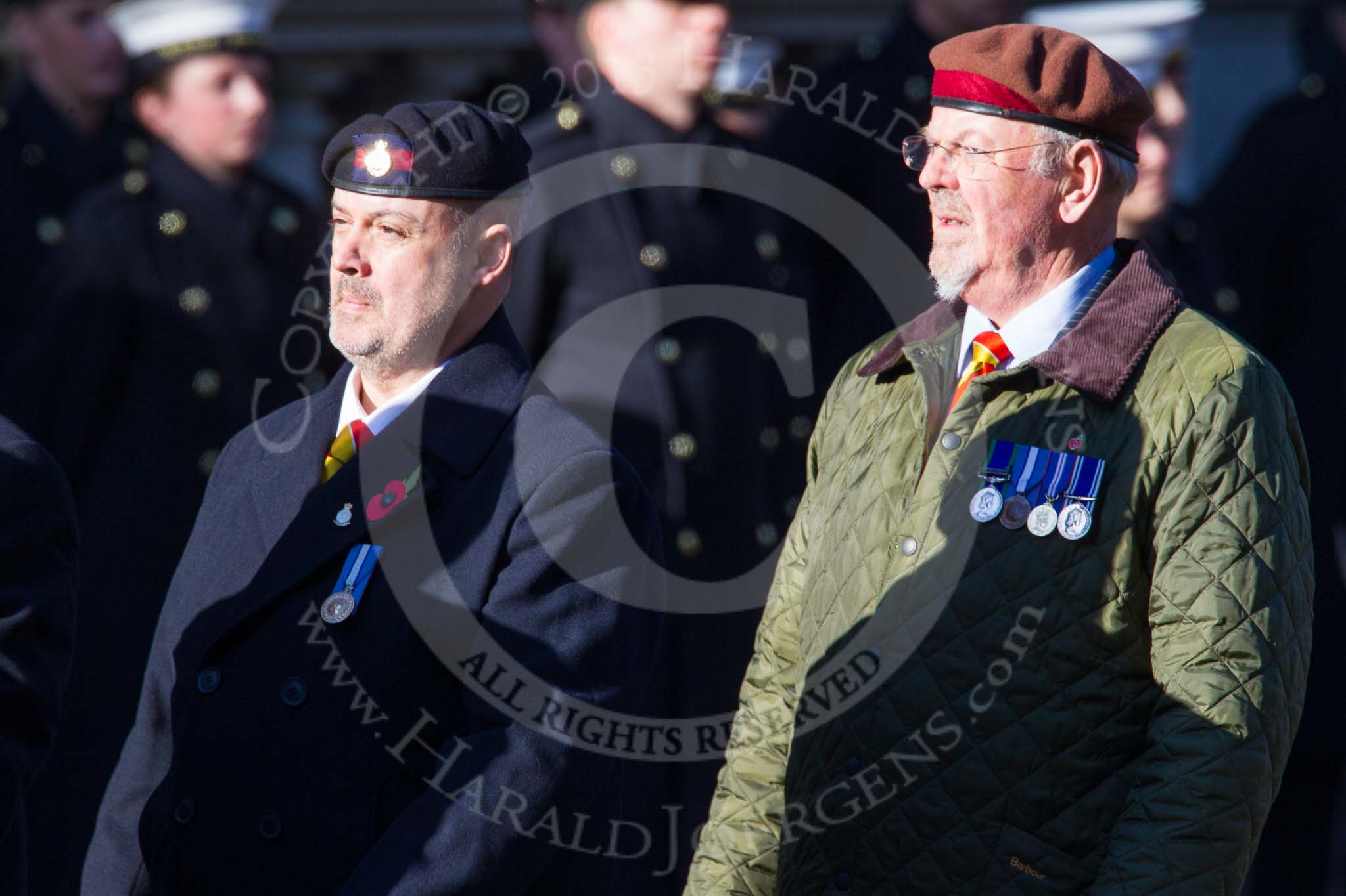 Remembrance Sunday at the Cenotaph in London 2014: Group B29 - Queen's Royal Hussars (The Queen's Own & Royal Irish).
Press stand opposite the Foreign Office building, Whitehall, London SW1,
London,
Greater London,
United Kingdom,
on 09 November 2014 at 12:13, image #1871