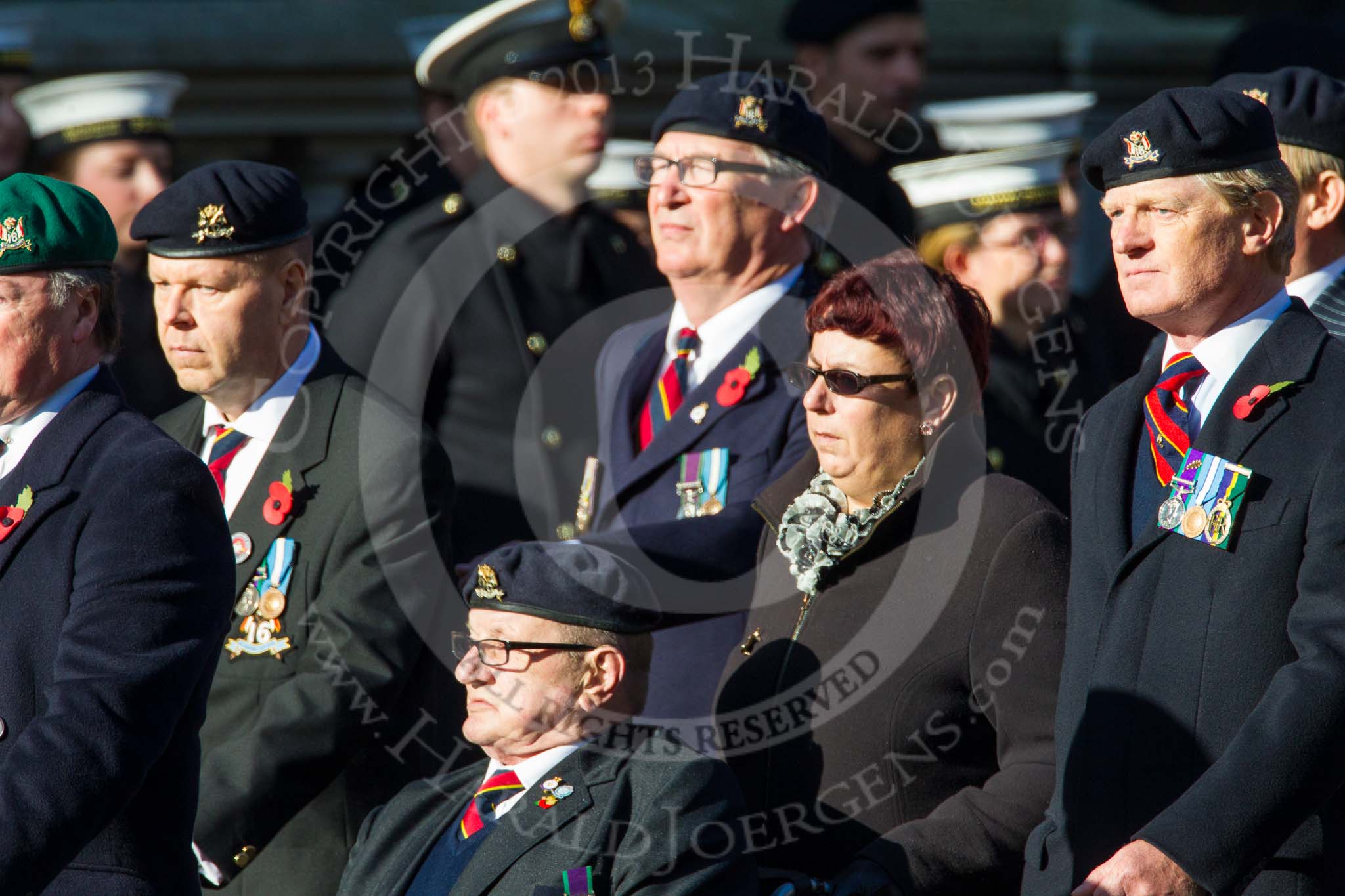 Remembrance Sunday at the Cenotaph in London 2014: Group B30 - 16/5th Queen's Royal Lancers.
Press stand opposite the Foreign Office building, Whitehall, London SW1,
London,
Greater London,
United Kingdom,
on 09 November 2014 at 12:13, image #1875