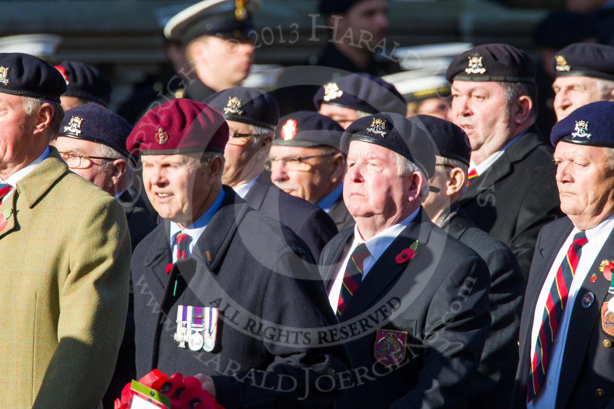 Remembrance Sunday at the Cenotaph in London 2014: Group B30 - 16/5th Queen's Royal Lancers.
Press stand opposite the Foreign Office building, Whitehall, London SW1,
London,
Greater London,
United Kingdom,
on 09 November 2014 at 12:13, image #1883