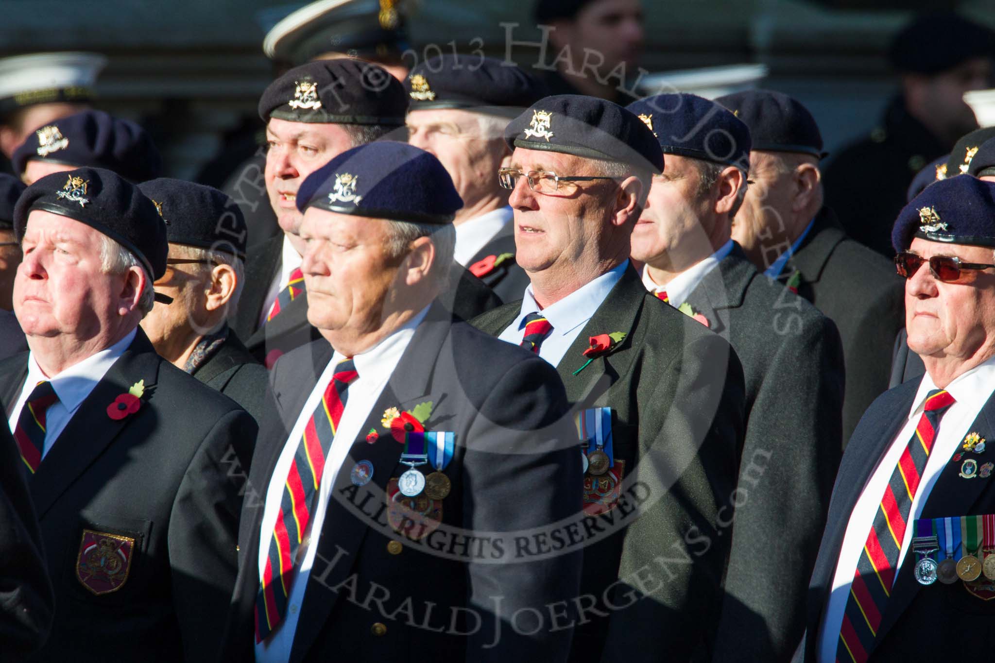 Remembrance Sunday at the Cenotaph in London 2014: Group B30 - 16/5th Queen's Royal Lancers.
Press stand opposite the Foreign Office building, Whitehall, London SW1,
London,
Greater London,
United Kingdom,
on 09 November 2014 at 12:13, image #1885