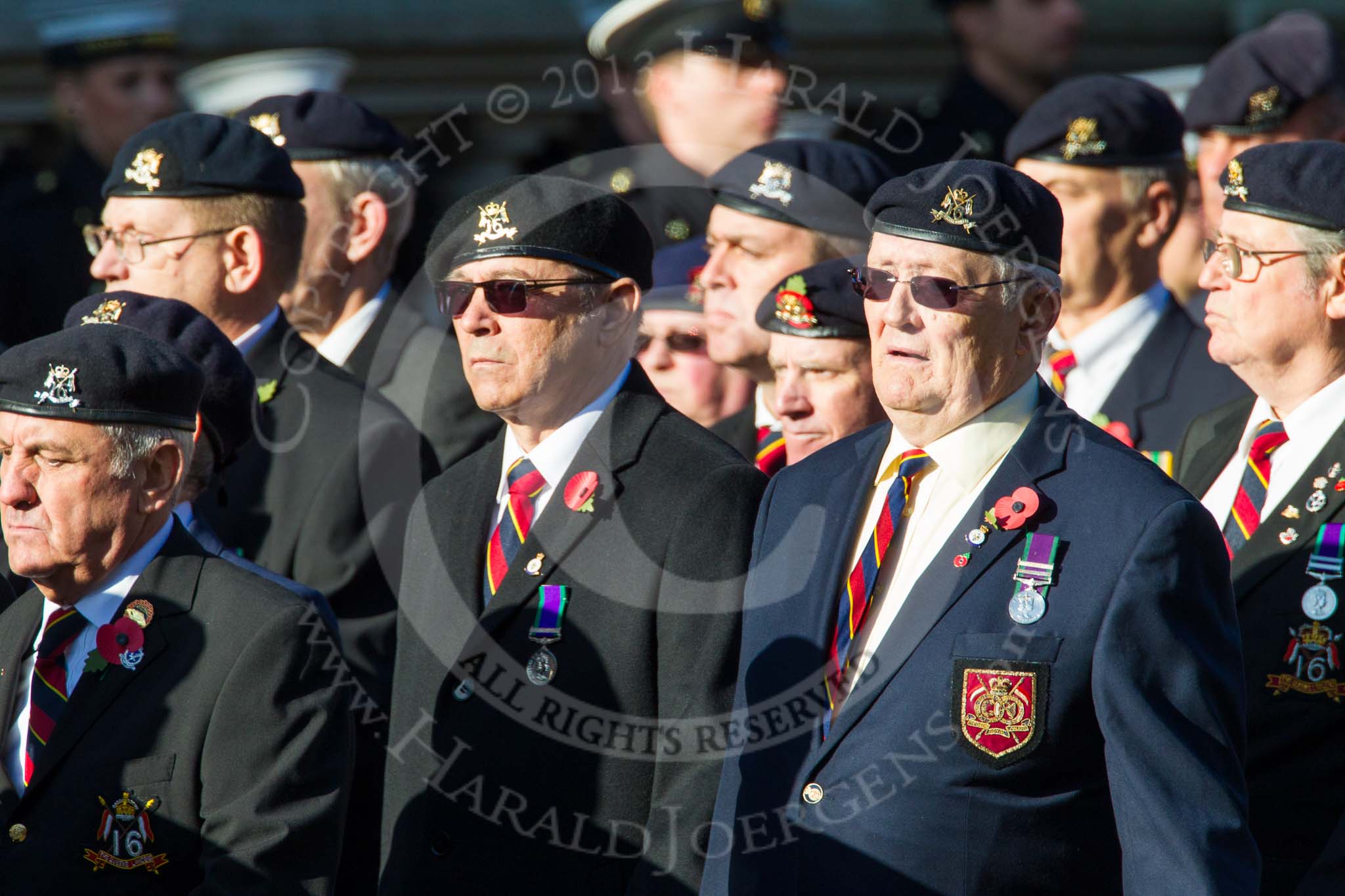 Remembrance Sunday at the Cenotaph in London 2014: Group B30 - 16/5th Queen's Royal Lancers.
Press stand opposite the Foreign Office building, Whitehall, London SW1,
London,
Greater London,
United Kingdom,
on 09 November 2014 at 12:13, image #1895