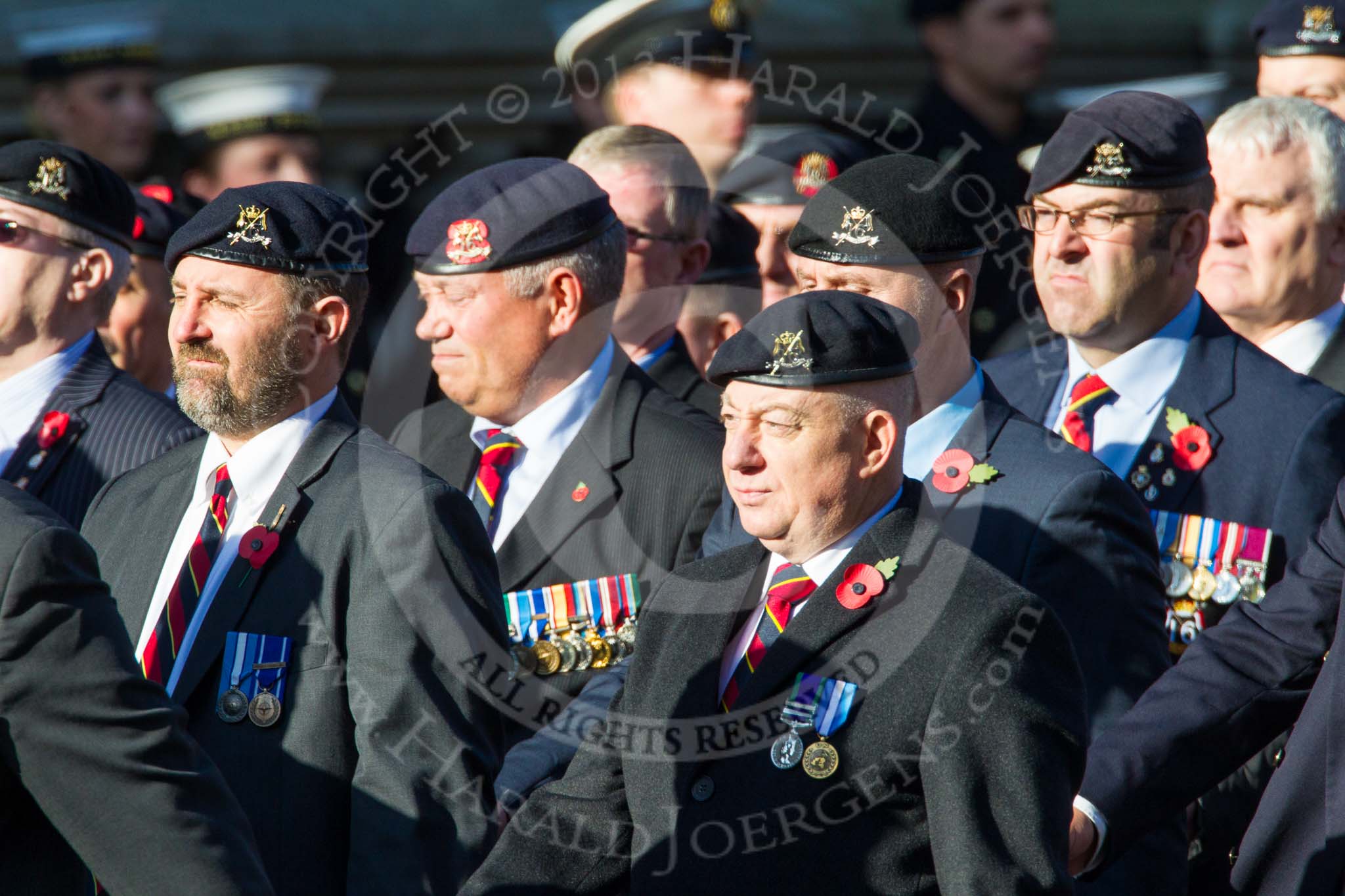 Remembrance Sunday at the Cenotaph in London 2014: Group B30 - 16/5th Queen's Royal Lancers.
Press stand opposite the Foreign Office building, Whitehall, London SW1,
London,
Greater London,
United Kingdom,
on 09 November 2014 at 12:13, image #1899