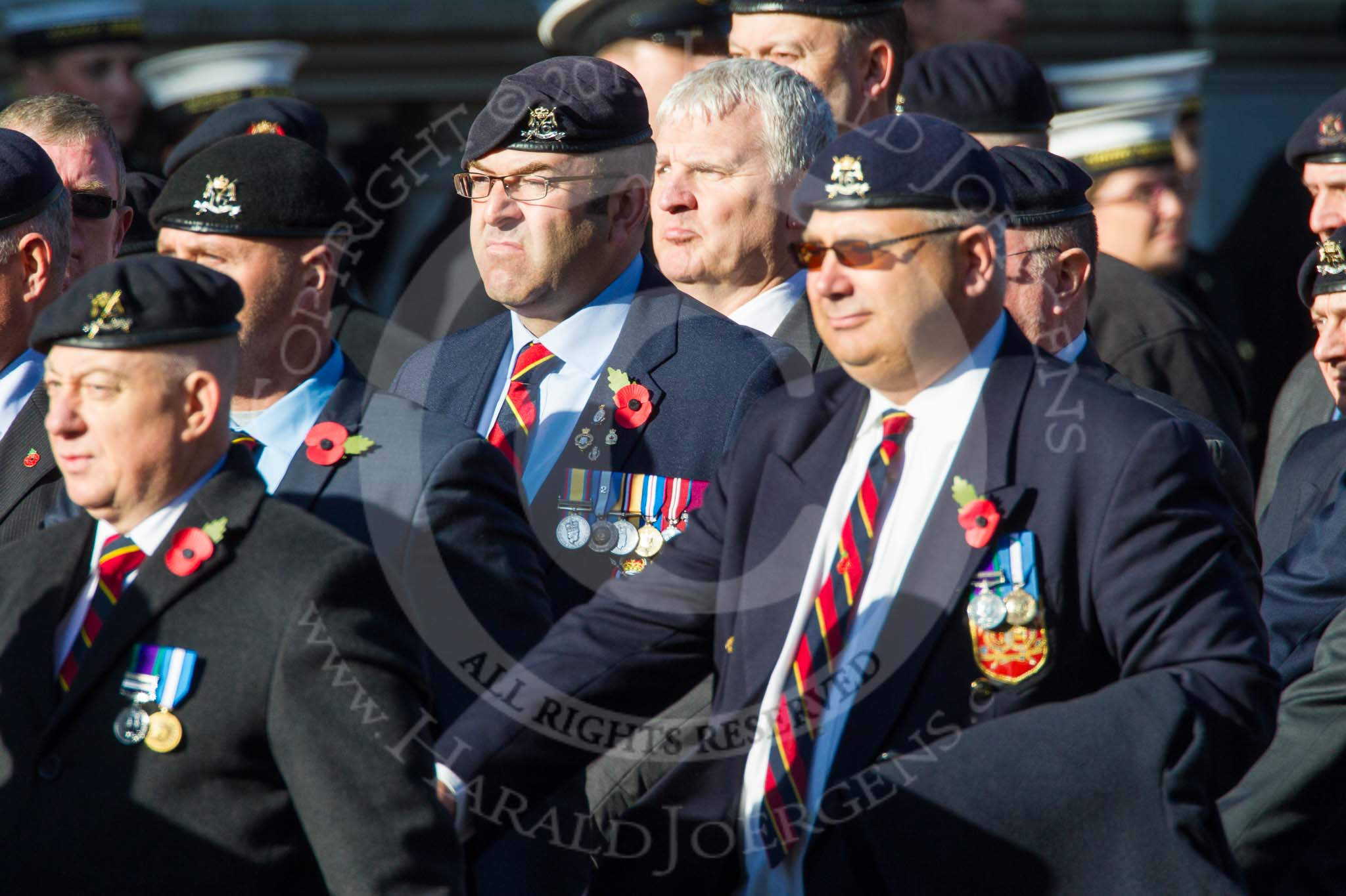 Remembrance Sunday at the Cenotaph in London 2014: Group B30 - 16/5th Queen's Royal Lancers.
Press stand opposite the Foreign Office building, Whitehall, London SW1,
London,
Greater London,
United Kingdom,
on 09 November 2014 at 12:13, image #1900