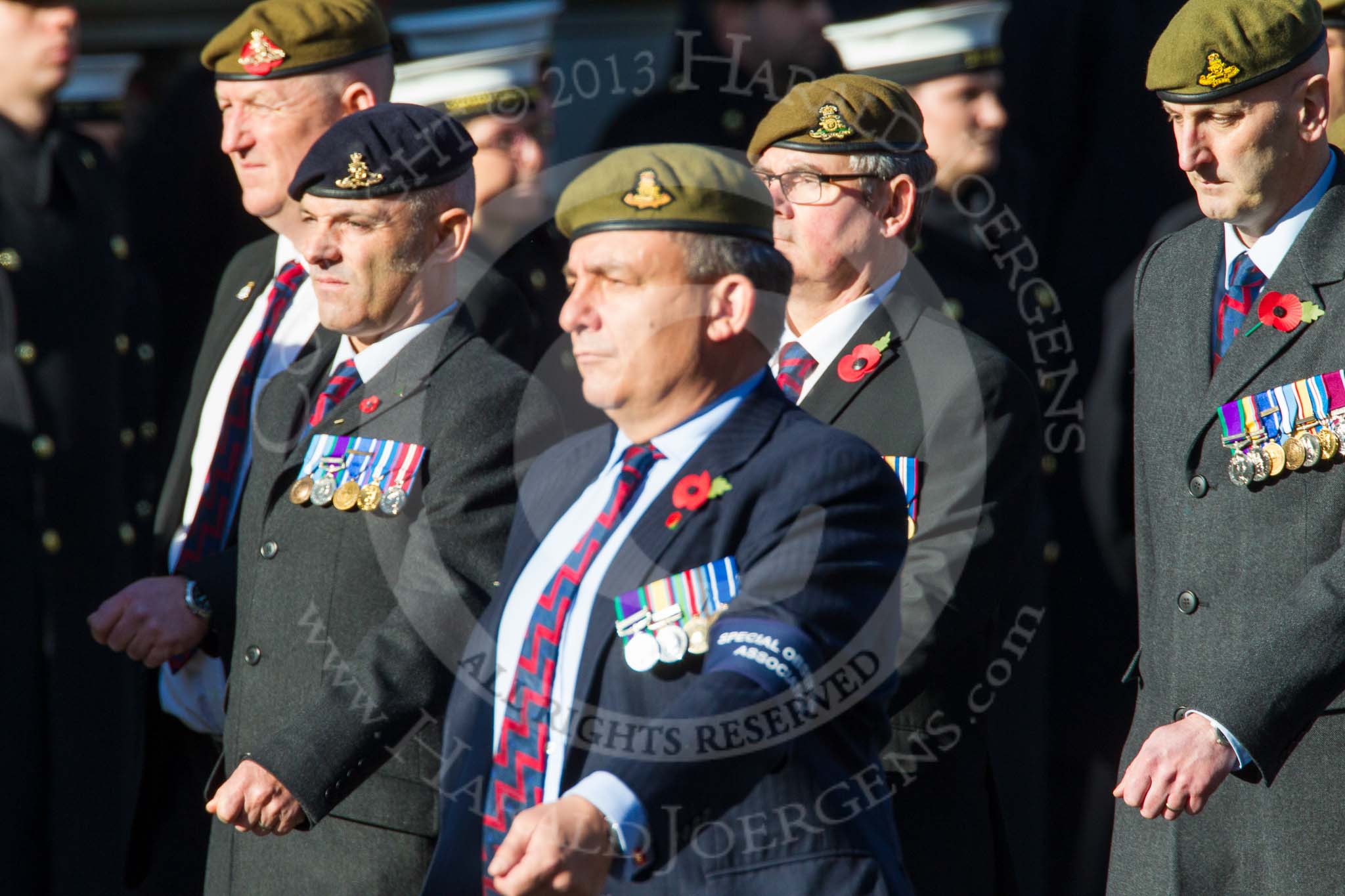 Remembrance Sunday at the Cenotaph in London 2014: Group B38 - Special Observers Association.
Press stand opposite the Foreign Office building, Whitehall, London SW1,
London,
Greater London,
United Kingdom,
on 09 November 2014 at 12:14, image #1953