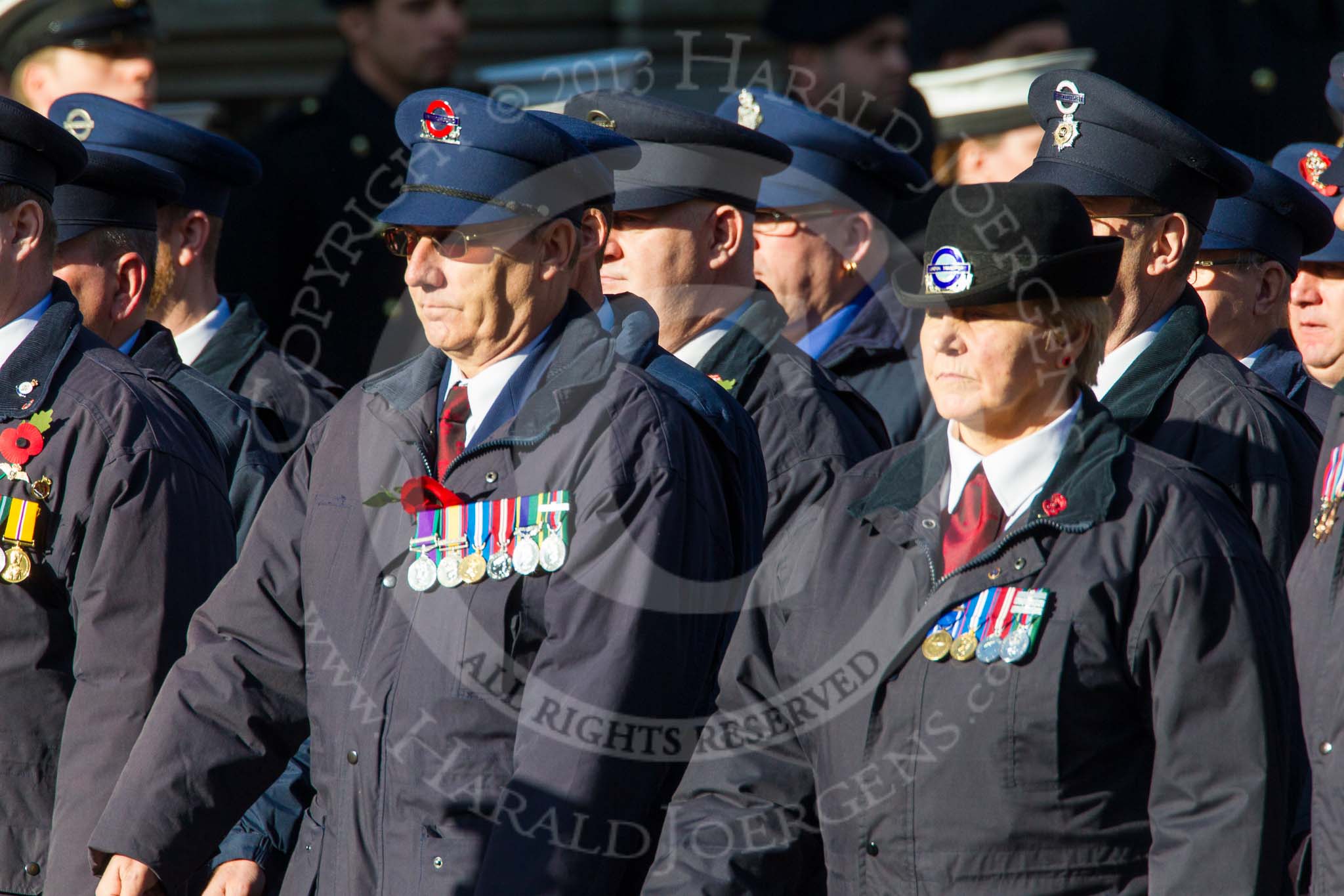 Remembrance Sunday at the Cenotaph in London 2014: Group M1 - Transport For London.
Press stand opposite the Foreign Office building, Whitehall, London SW1,
London,
Greater London,
United Kingdom,
on 09 November 2014 at 12:14, image #1964