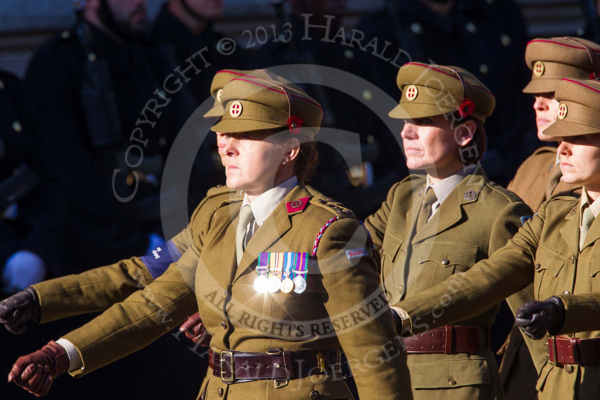 Remembrance Sunday at the Cenotaph in London 2014: Group M2 - First Aid Nursing Yeomanry (Princess Royal's Volunteers Corps).
Press stand opposite the Foreign Office building, Whitehall, London SW1,
London,
Greater London,
United Kingdom,
on 09 November 2014 at 12:15, image #1973