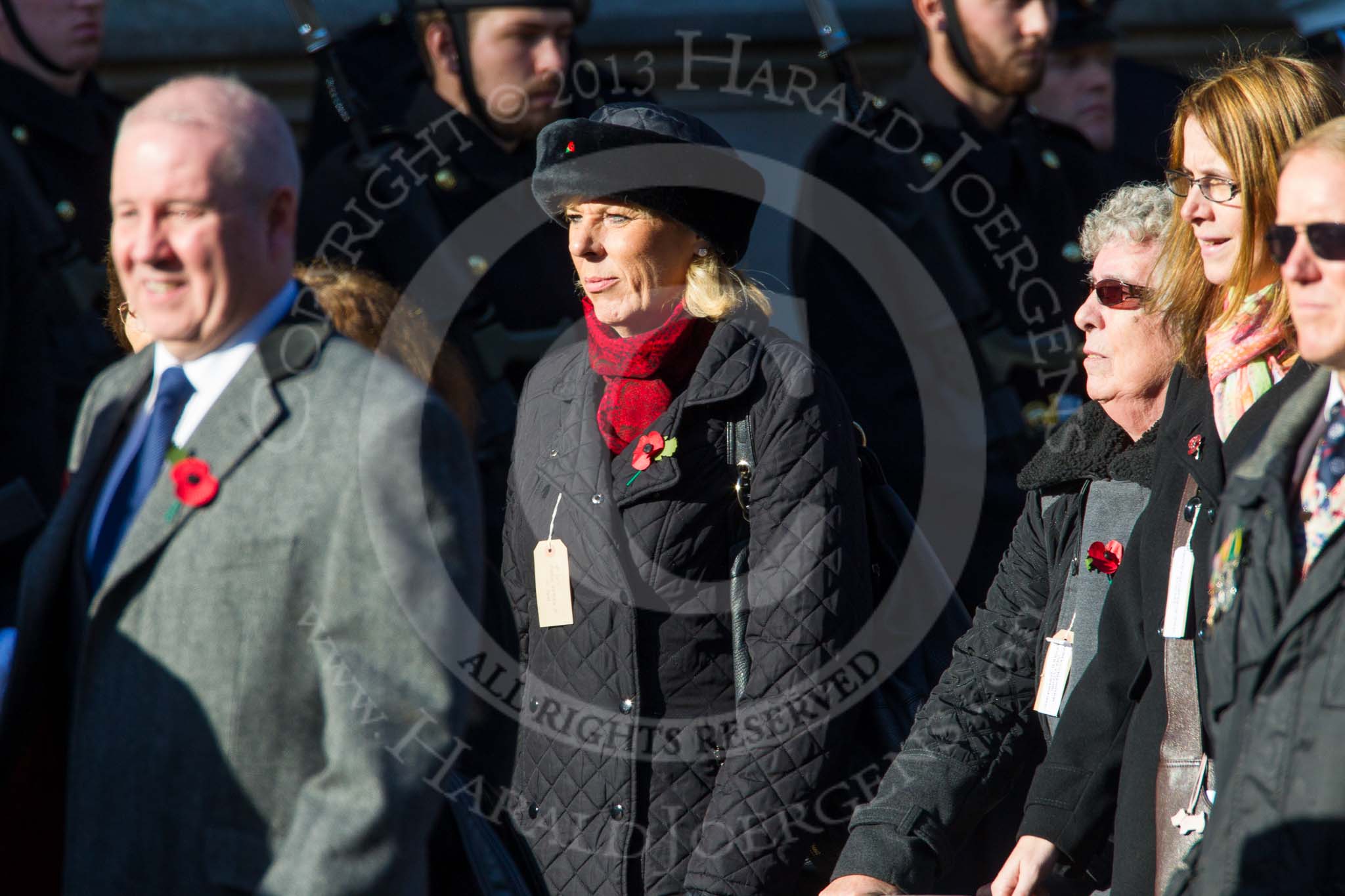 Remembrance Sunday at the Cenotaph in London 2014: Group M5 - Evacuees Reunion Association.
Press stand opposite the Foreign Office building, Whitehall, London SW1,
London,
Greater London,
United Kingdom,
on 09 November 2014 at 12:15, image #2004