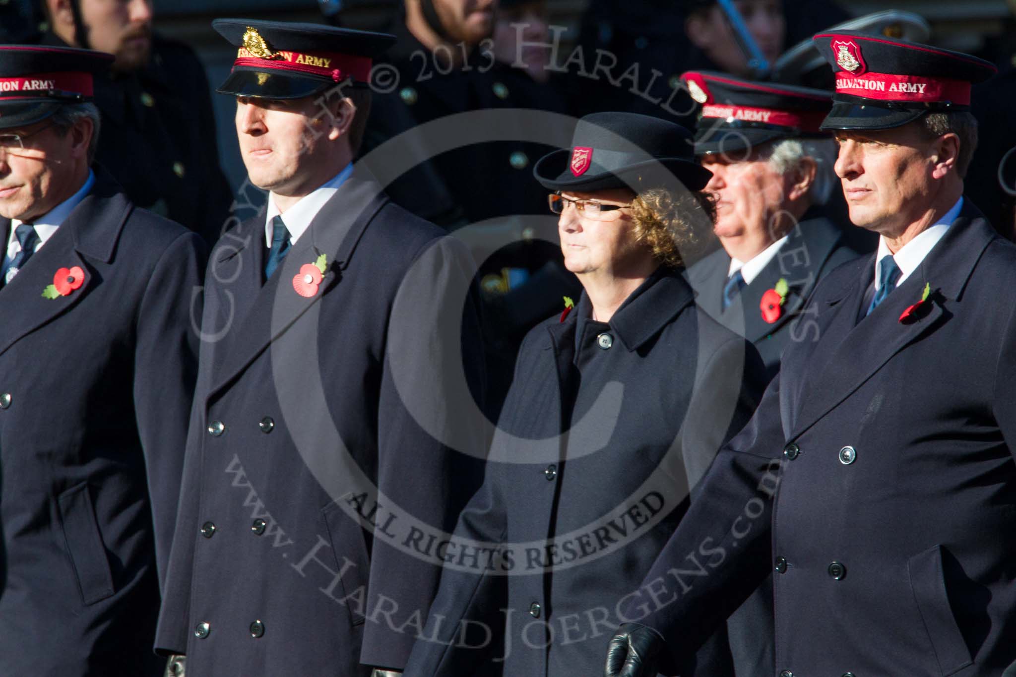 Remembrance Sunday at the Cenotaph in London 2014: Group M7 - Salvation Army.
Press stand opposite the Foreign Office building, Whitehall, London SW1,
London,
Greater London,
United Kingdom,
on 09 November 2014 at 12:15, image #2027