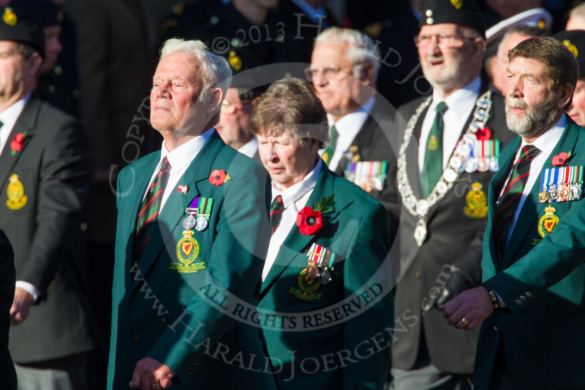 Remembrance Sunday at the Cenotaph in London 2014: Group M19 - Royal Ulster Constabulary (GC) Association.
Press stand opposite the Foreign Office building, Whitehall, London SW1,
London,
Greater London,
United Kingdom,
on 09 November 2014 at 12:17, image #2126