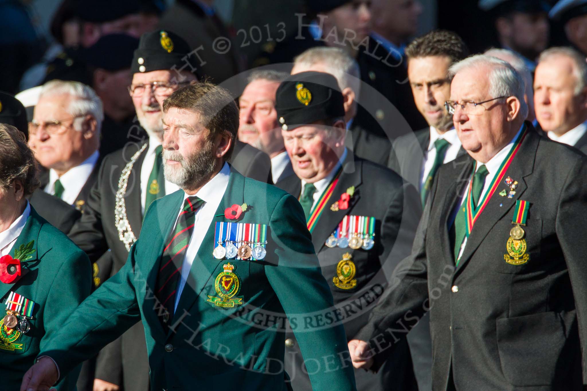 Remembrance Sunday at the Cenotaph in London 2014: Group M19 - Royal Ulster Constabulary (GC) Association.
Press stand opposite the Foreign Office building, Whitehall, London SW1,
London,
Greater London,
United Kingdom,
on 09 November 2014 at 12:17, image #2128