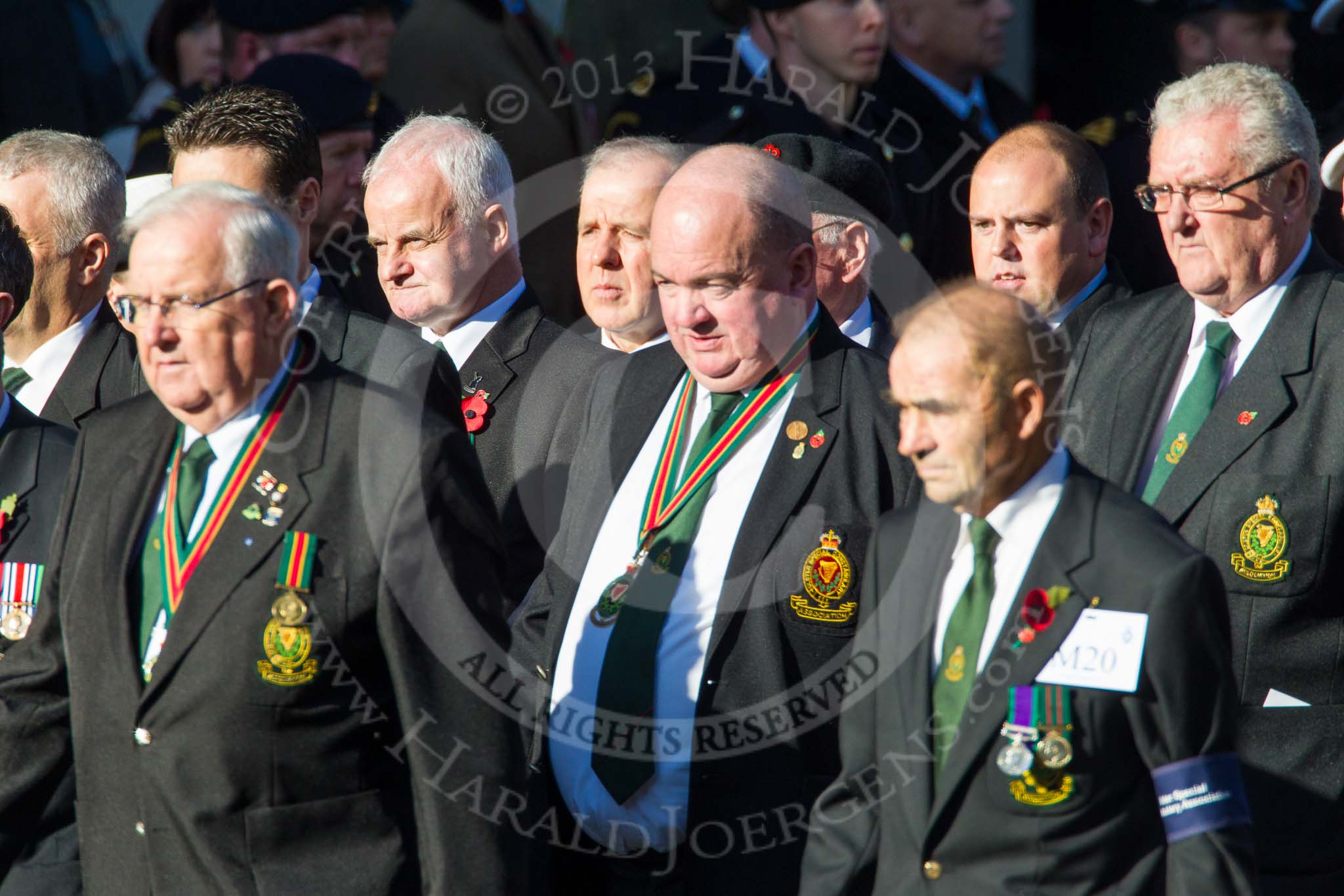 Remembrance Sunday at the Cenotaph in London 2014: Group M20 - Ulster Special Constabulary Association.
Press stand opposite the Foreign Office building, Whitehall, London SW1,
London,
Greater London,
United Kingdom,
on 09 November 2014 at 12:17, image #2130